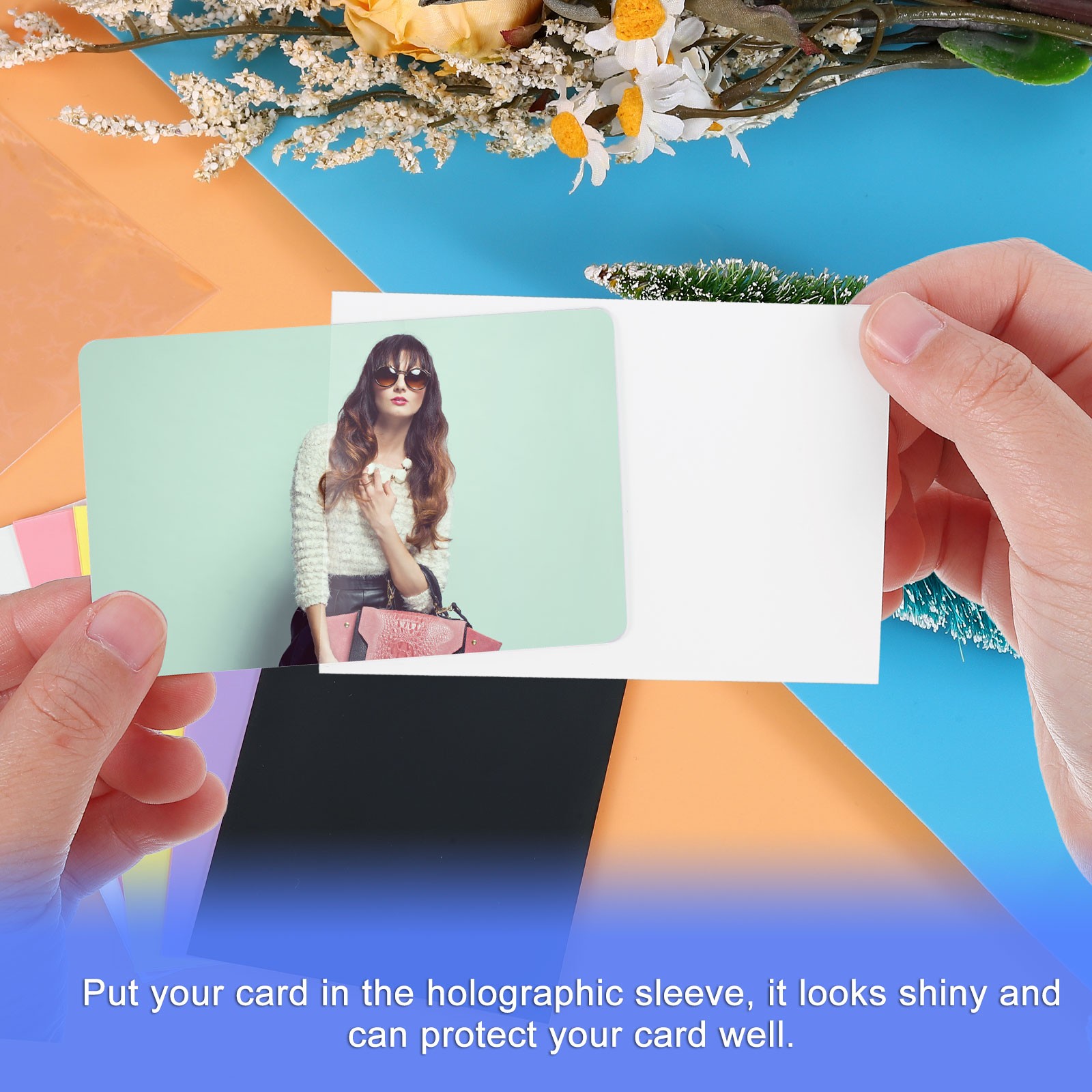 50Pcs Photocard Holder Trading Card Protector Photo Sleeves Shield Cover Pink