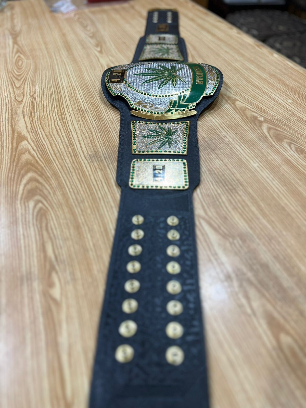 New Stoner 4:20 Wrestling Championship Belt 2mm Brass 420 Smoker Belt Adult Size