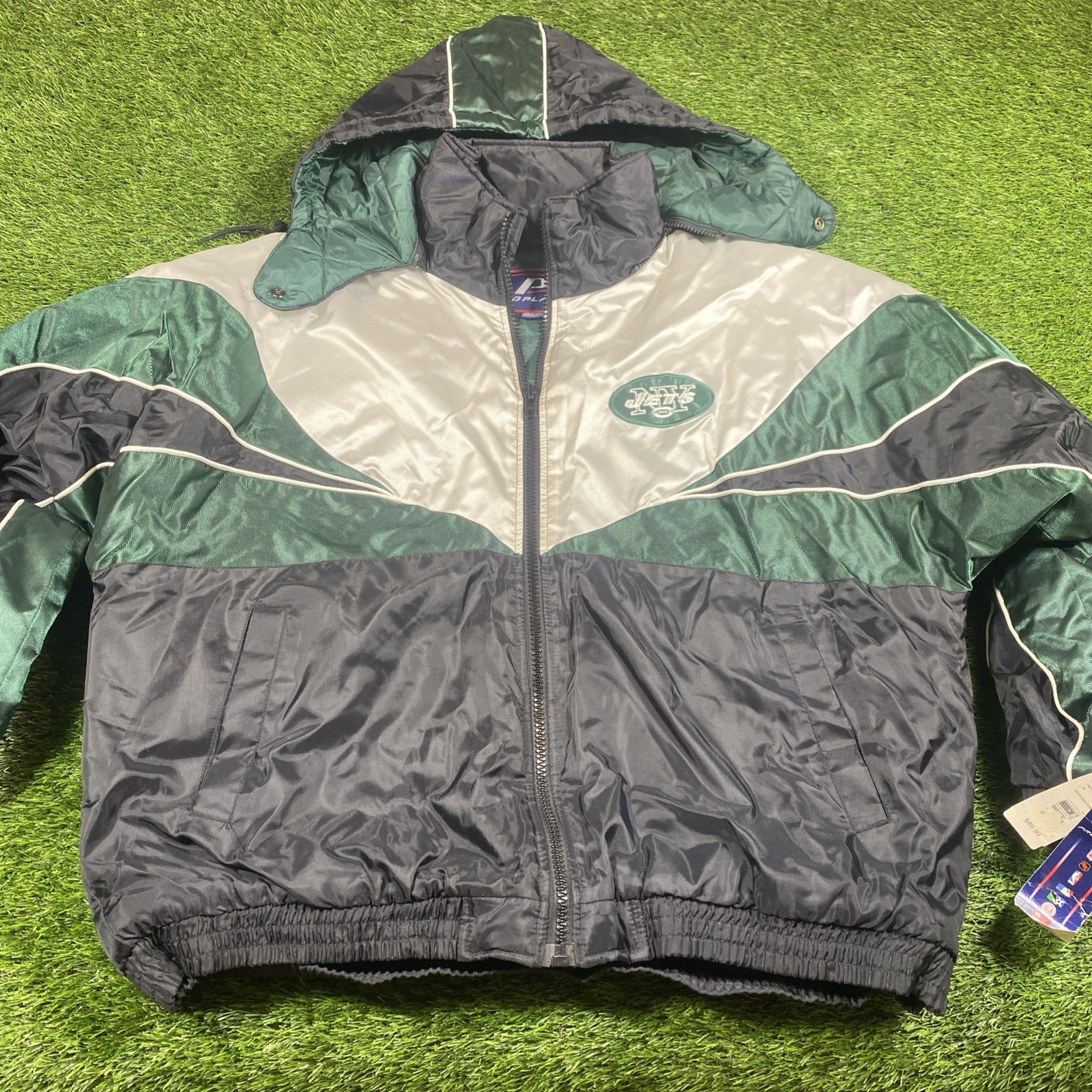 VTG New York Jets Pro Player Puffer Jacket Mens Large Coat NWT Dead Stock NFL