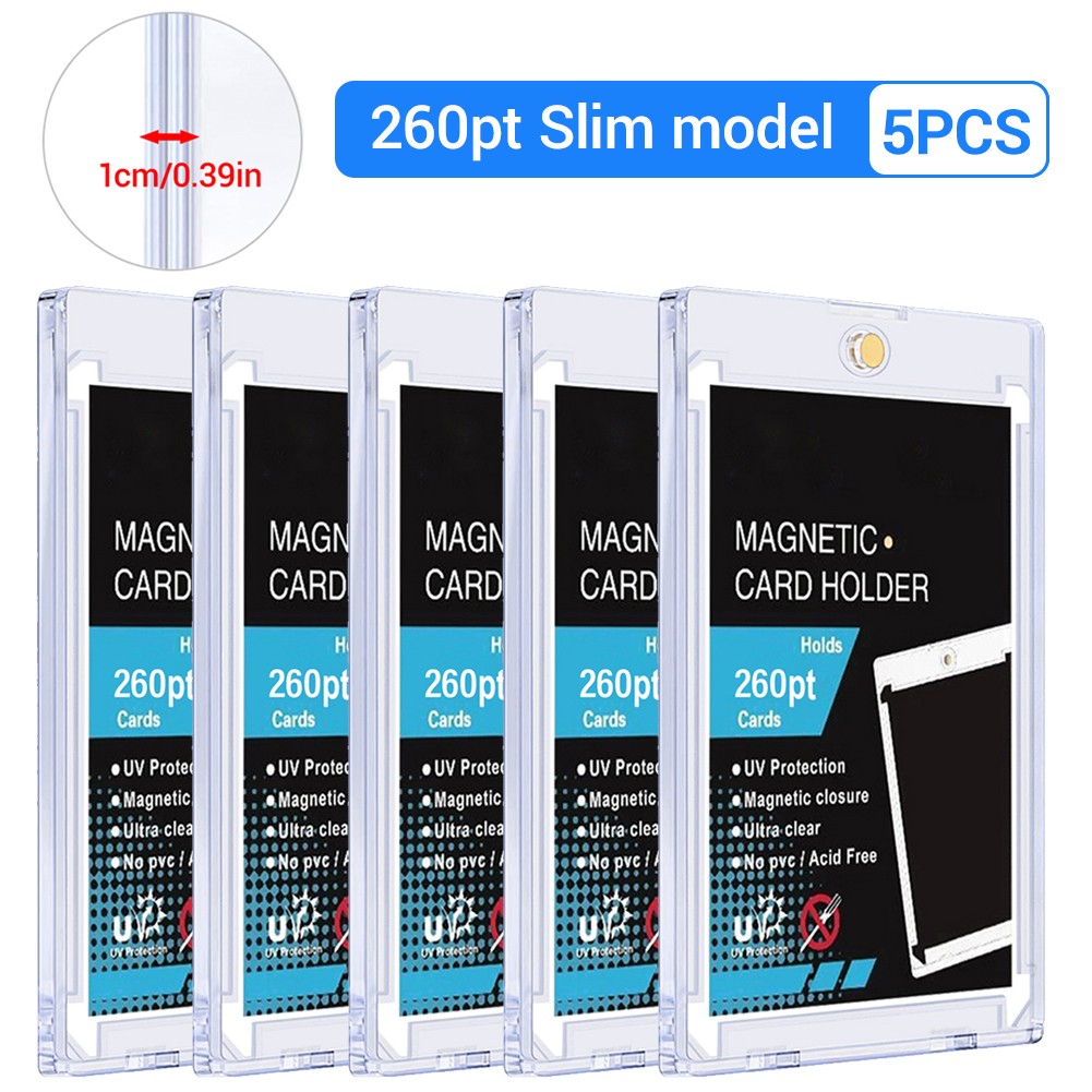 5-200PCS Magnetic Trading Sports Card Holders 260pt One-Touch Hard UV Protection