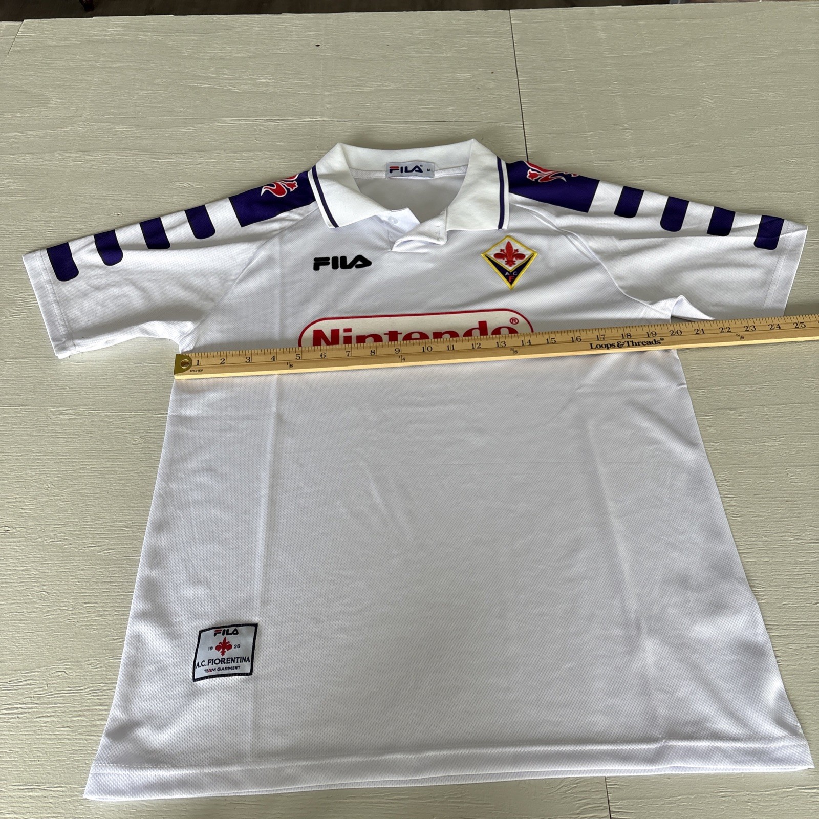 Sz Medium adult Fiorentina football jersey FILA vintage Retro replicas 1998/1999