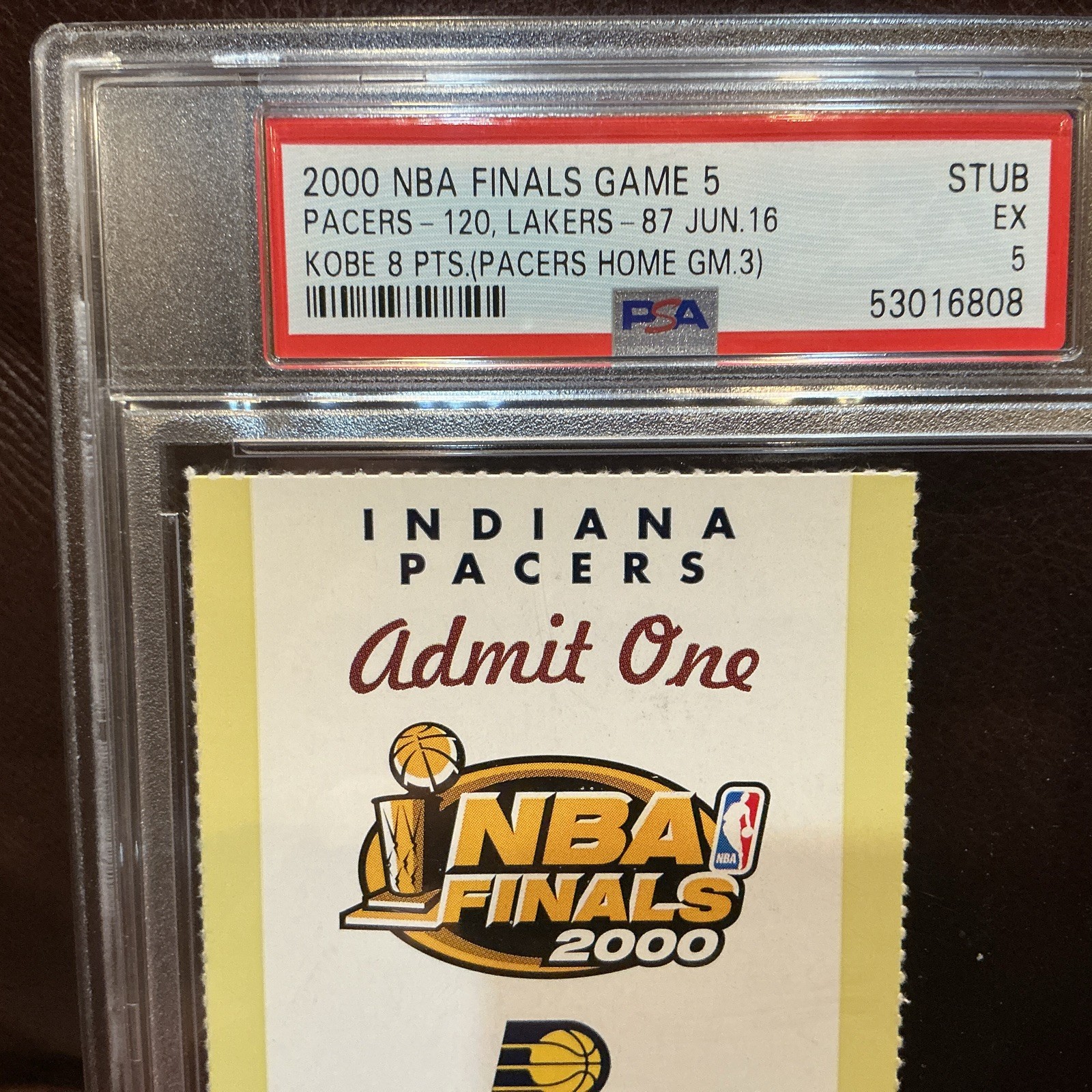 Psa 5 2000 NBA FINALS Game 5 Ticket Kobe Bryant Debut series Shaq Oneal Lakers