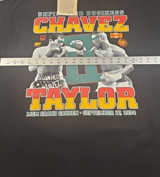 1994 MGM Chavez Taylor II Boxing Deadstock Unfinished Business BLK Tee Shirt XL