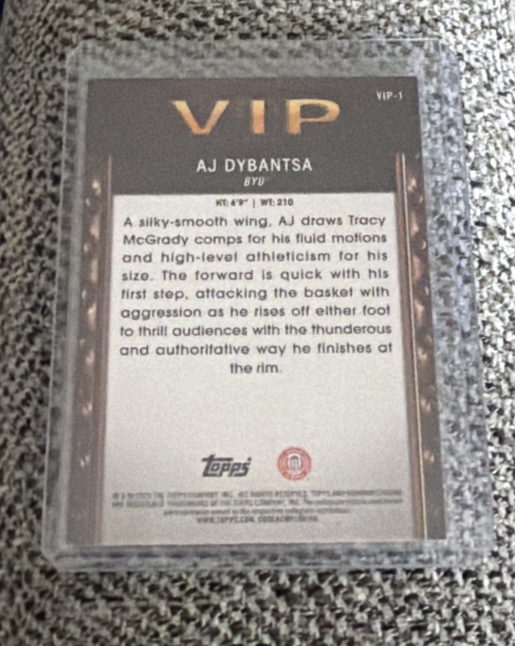 2025-26 Bowman Chrome Basketball AJ Dybantsa VIP Purple /199