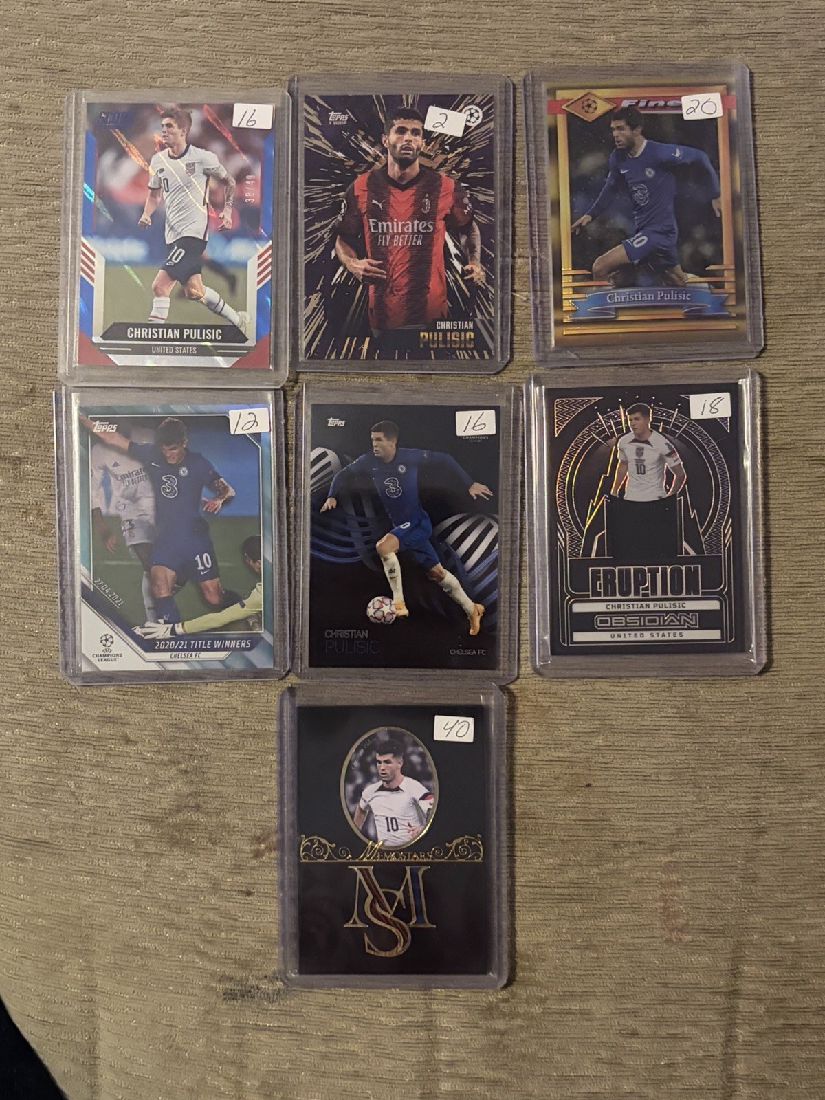 Christian Pulisic Massive 34 Card Lot Team USA USMNT World Cup Numbered, Patch…
