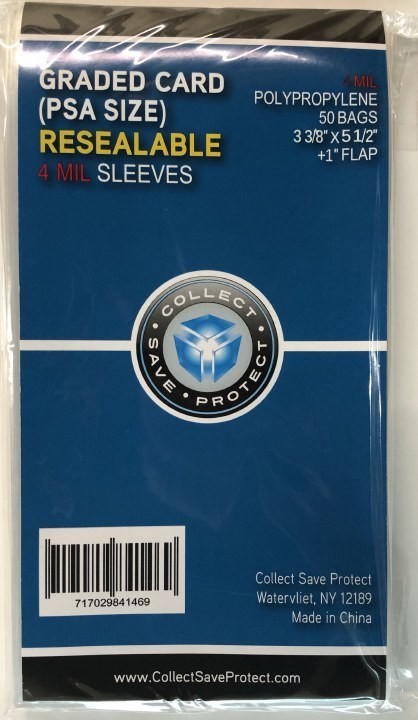 50 (1 Pack) CSP PSA Graded Card Sleeves 4 MIL HD Resealable 3 3/8 x 5 1/2