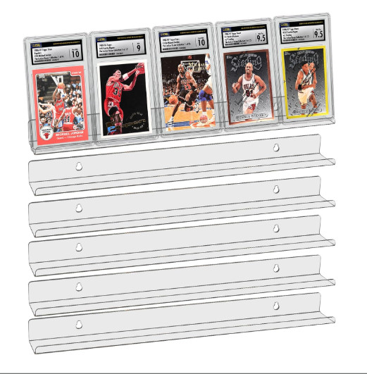 6 Pack Sport Card Display Shelf for Wall – Hold up to 30 Trading Cards, Acrylic