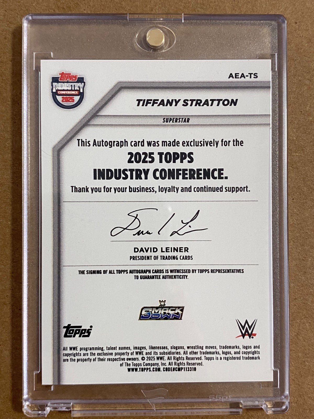 2025 Topps WWE Industry Conference AEA-TS Tiffany Stratton ON CARD Auto Fanatics