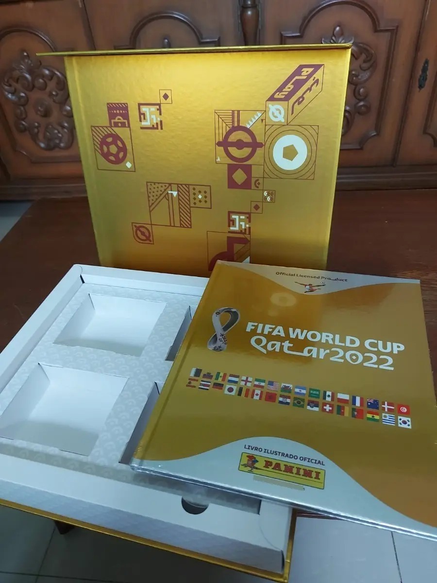 QATAR 2022 Panini Brasil – Empty Golden Box + SEALED Hardcover Golden Album