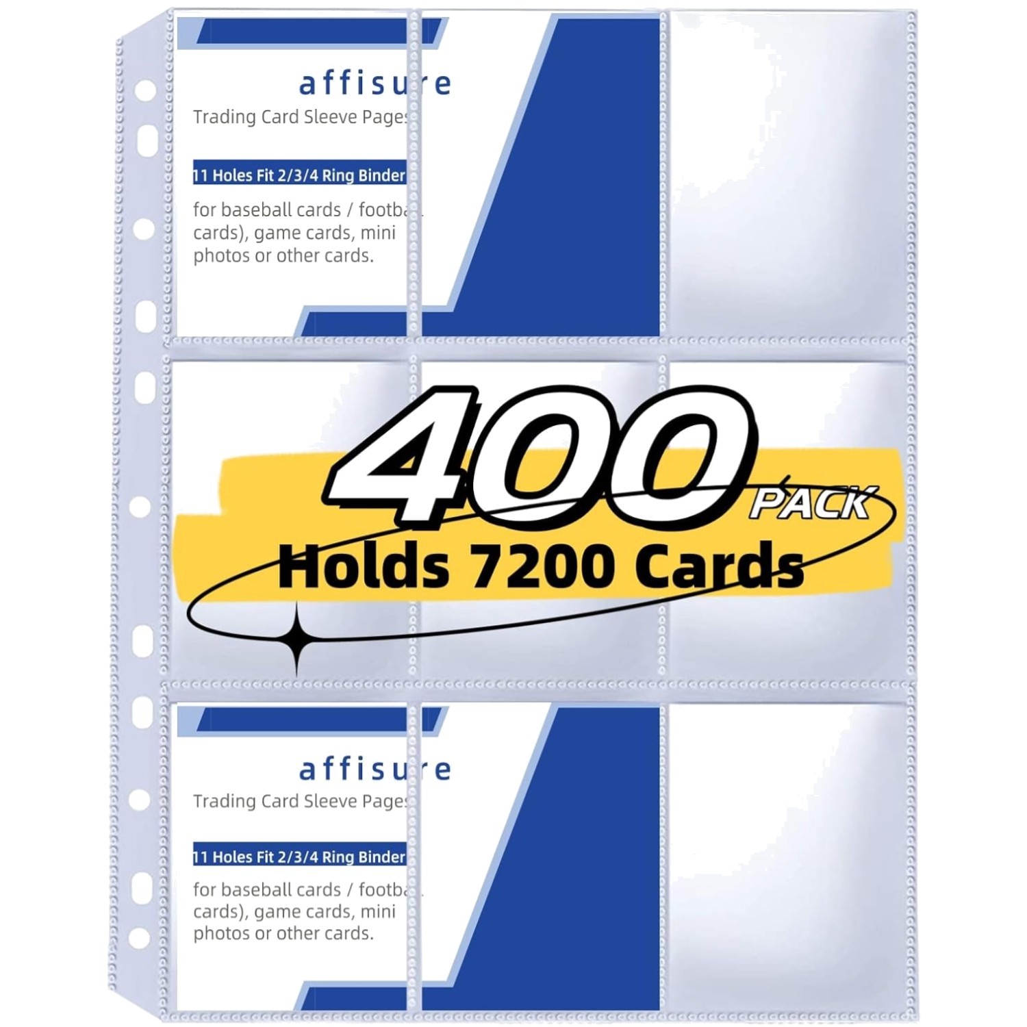 Double-Sided Display 9 Pocket Card Pages – 400 Pack