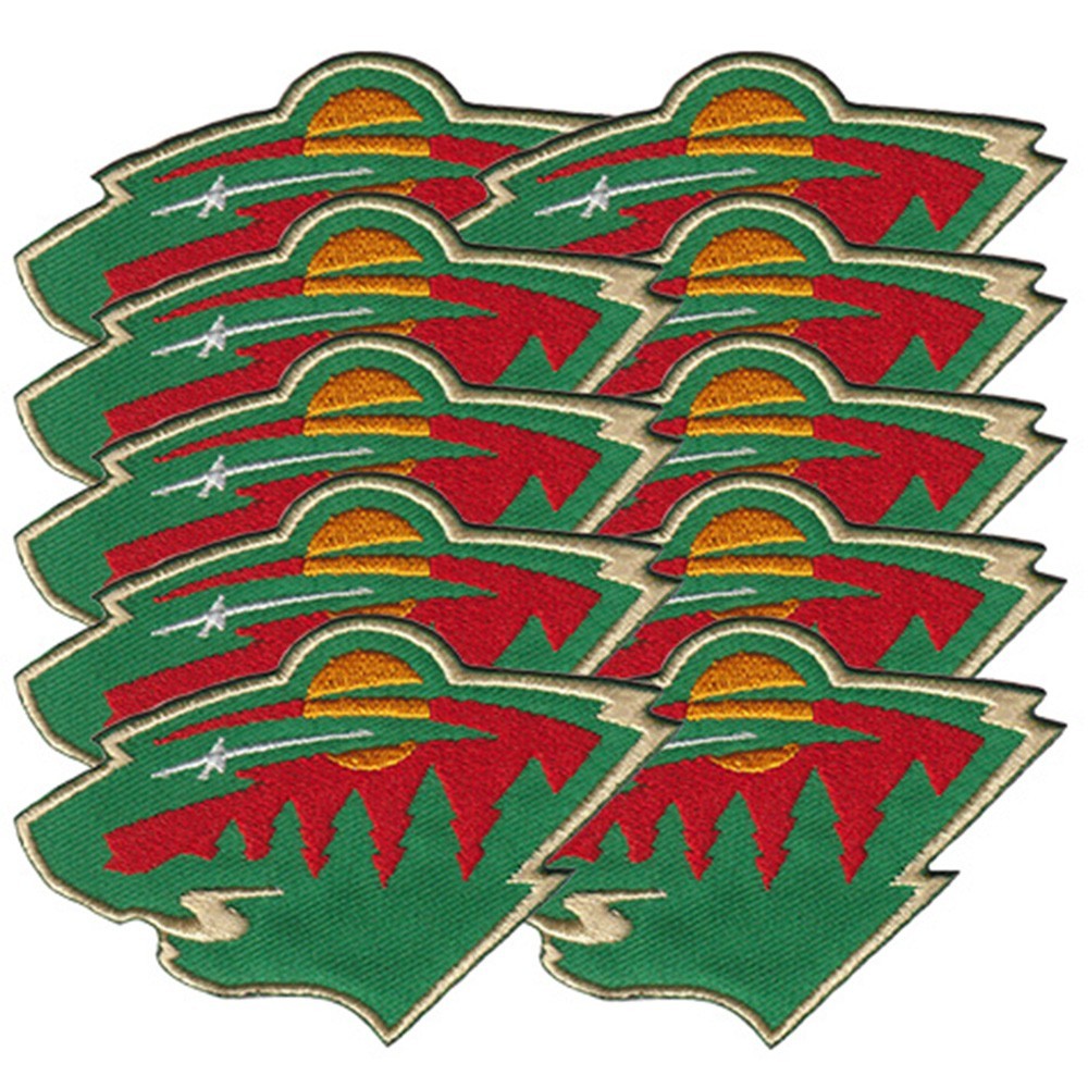 10 pcs Minnesota Wild Ice Hockey Logo Size 3.3 in x 2.8 in Sew Iron On Patches