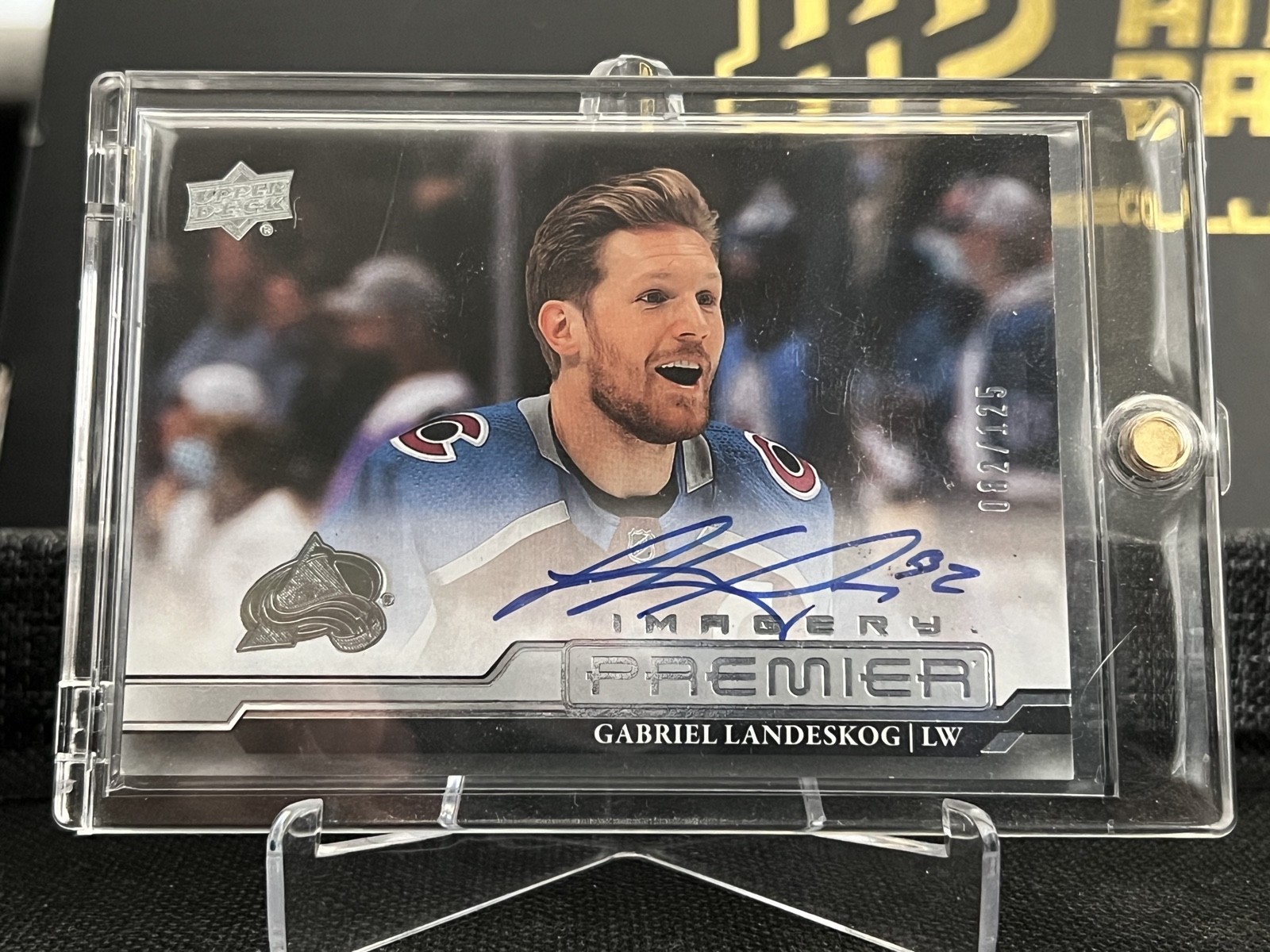2022-23 UD Premier Dynamic Imagery Auto Gabriel Landeskog /125 *Case Included*