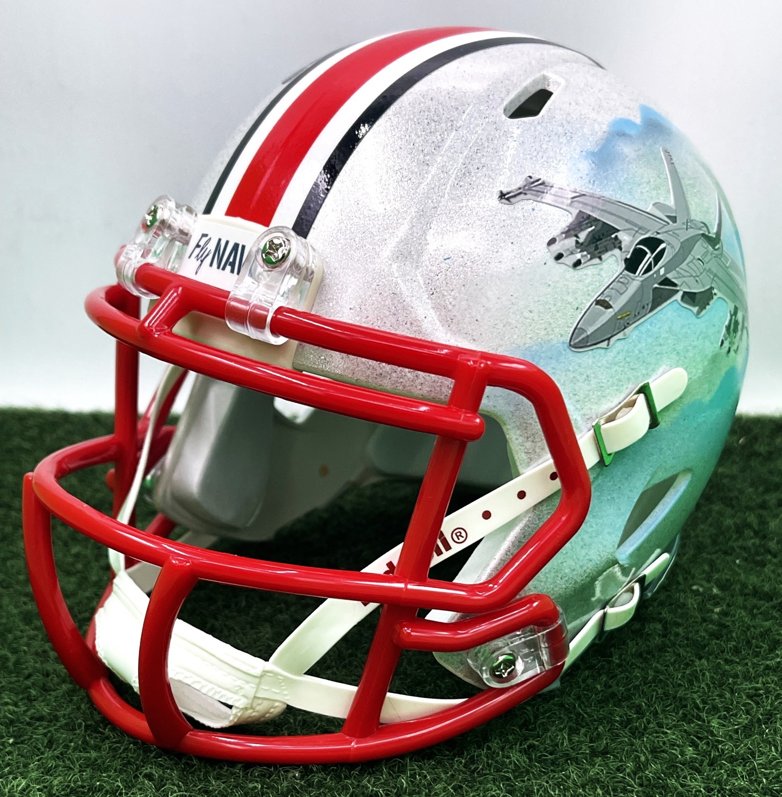 CUSTOM RIDDELL SPEED MINI FOOTBALL HELMET – NAVY MIDSHIPMEN 2021