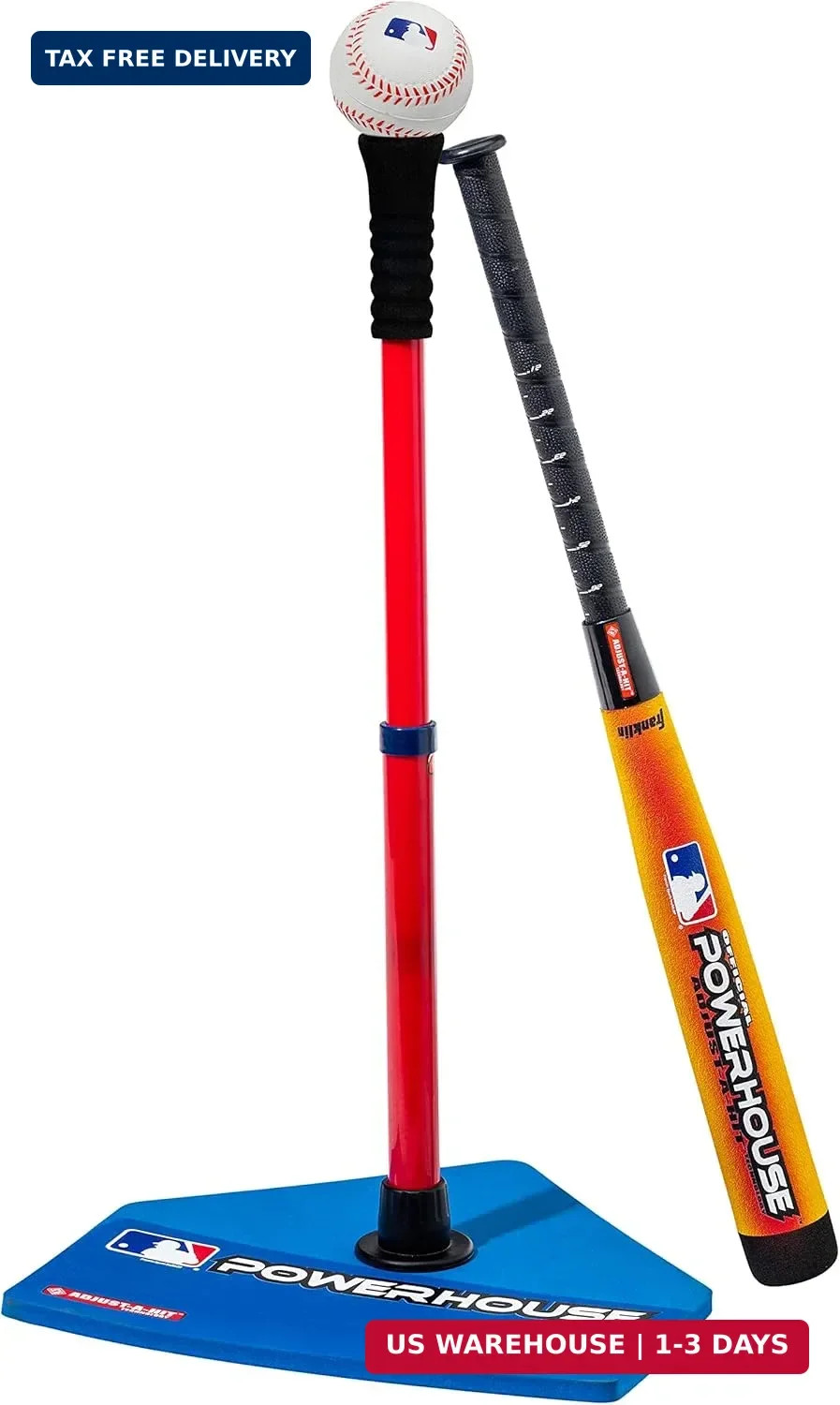 Franklin Sports MLB Kids Tee Ball Set – MLB Adjust-A-Hit Youth Tee Ball Stand, F