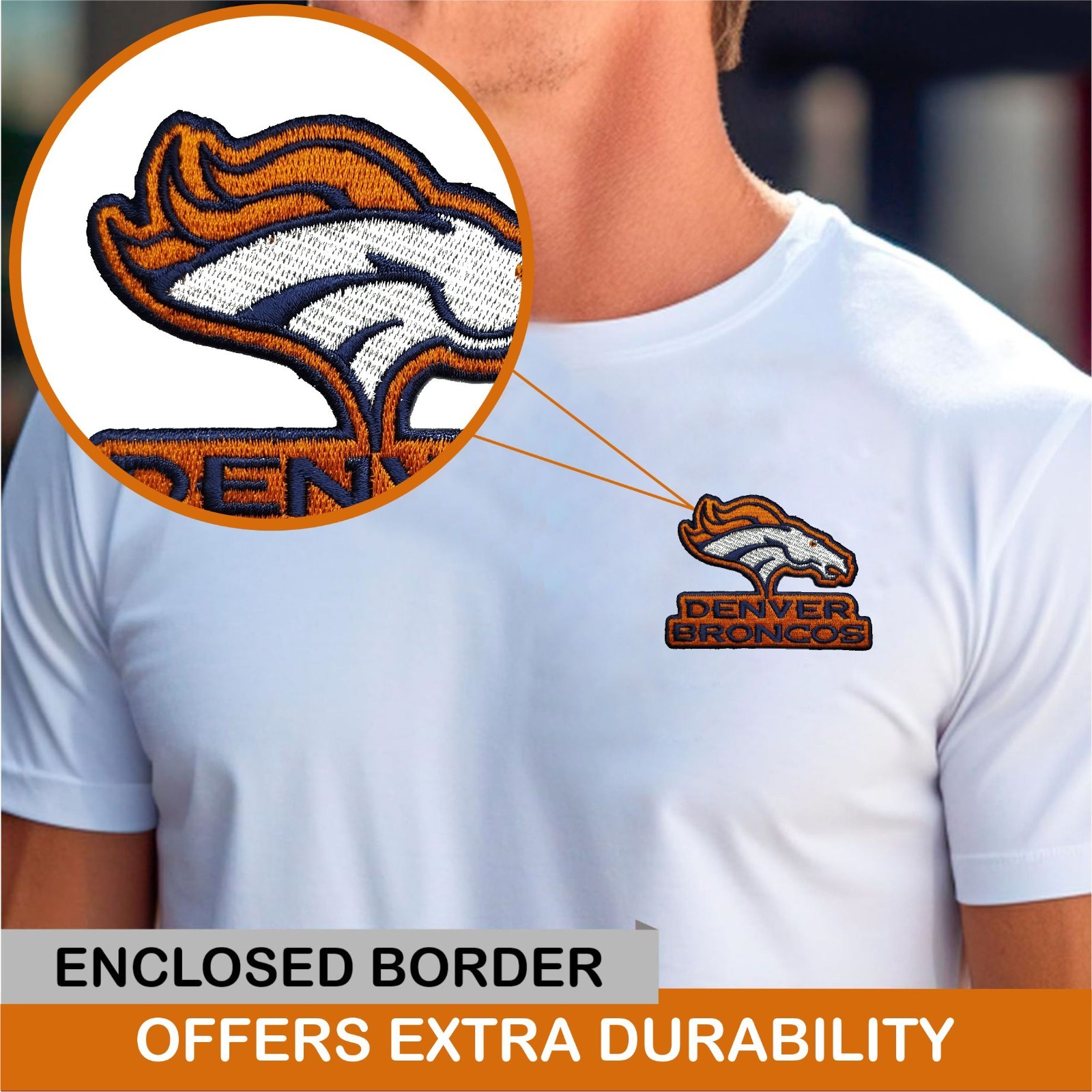 Denver Broncos NFL Team Logo Iron On Patch – Sew Patch – Embroidered Patch