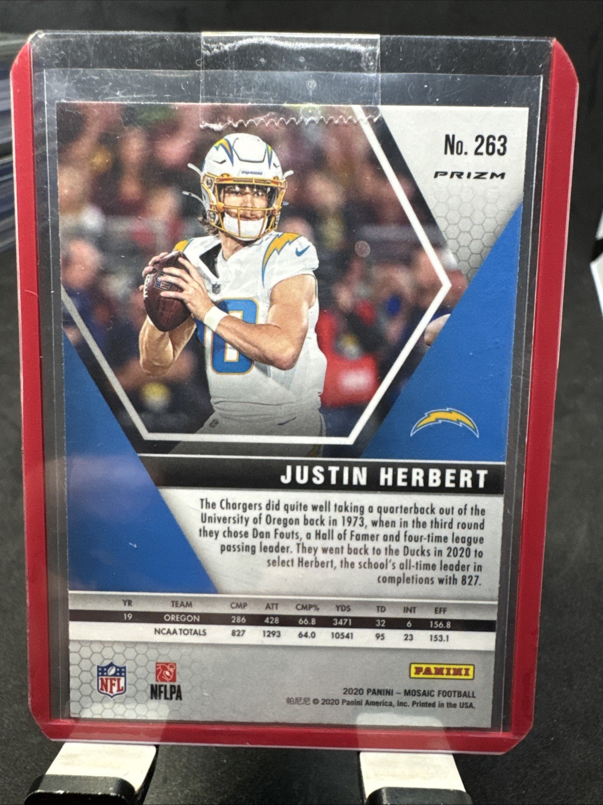 2020 Panini Mosaic – NFL Debut Justin Herbert #263 Camo Pink Mosaic Prizm (RC)