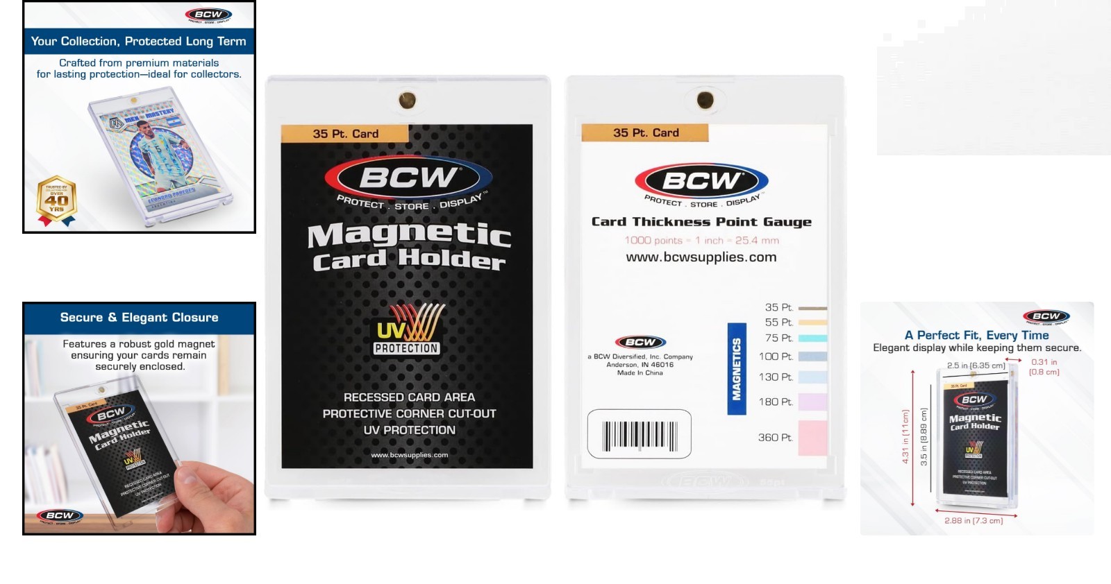 Elegant Magnetic Card Holders – 10 Pack, 35 PT Thickness for Safe Card Display