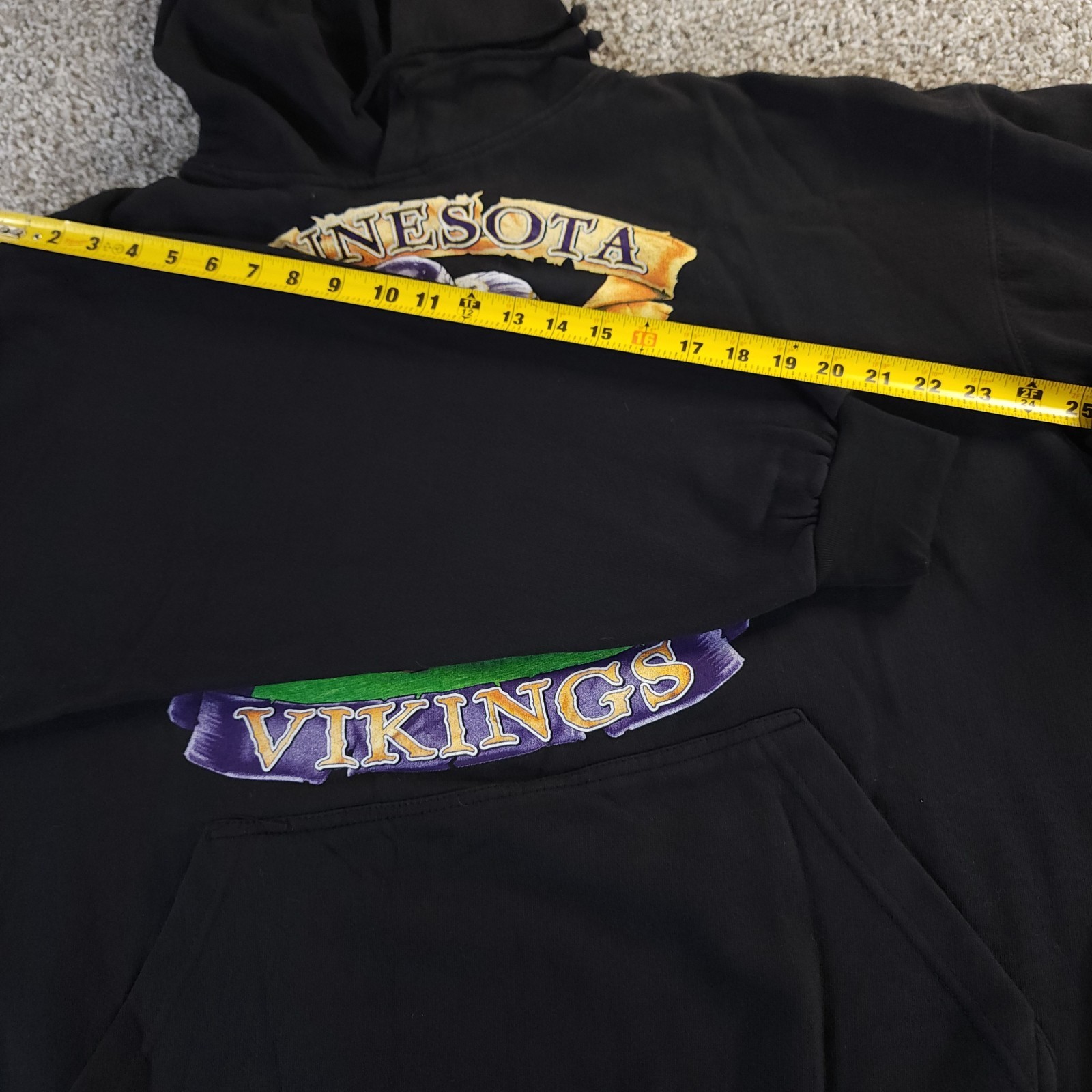 Vintage Minnesota Vikings Hoodie Mens 2X 2XL NFL Team Apparel Big & Tall Black