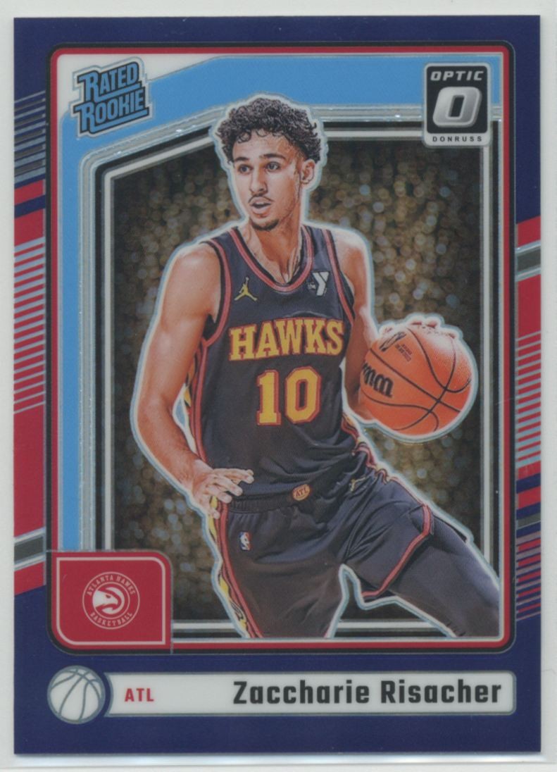 Zaccharie Risacher 2024-25 Donruss Optic Purple Holo Prizm RC Rated Rookie #268