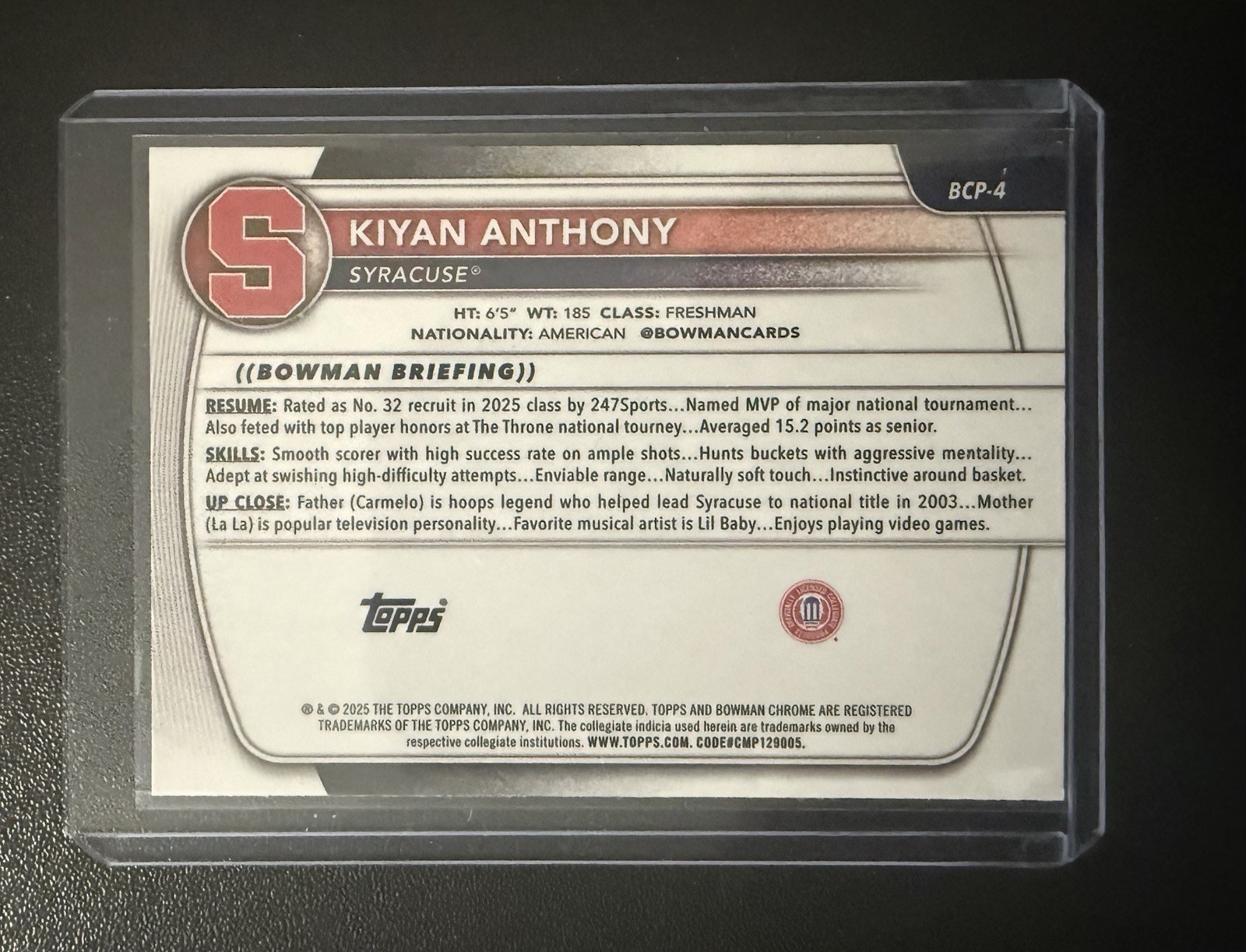 Kiyan Anthony 2025-26 Bowman Best RC Refractor Auto & 1st -Bowman Mojo RC Lot 🔥
