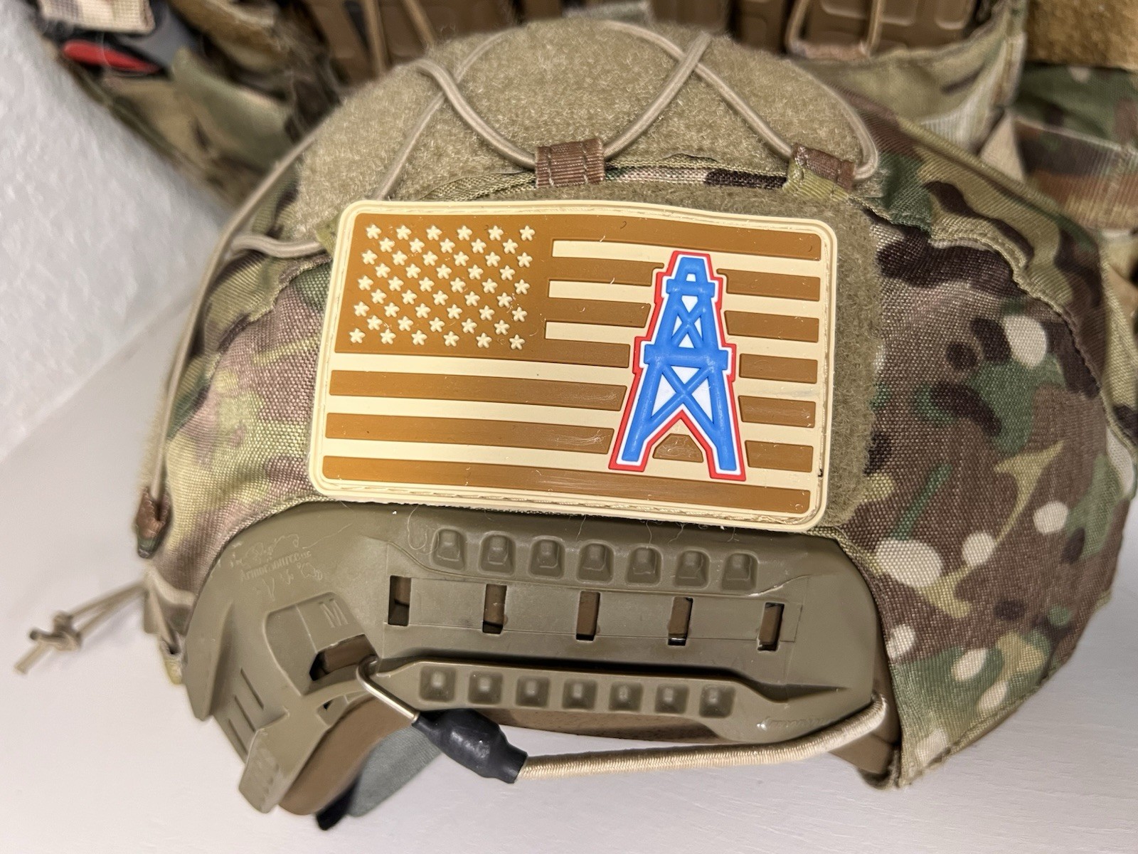 Military Combat American Flag Houston Oilers Tennessee Titans football PVC Patch