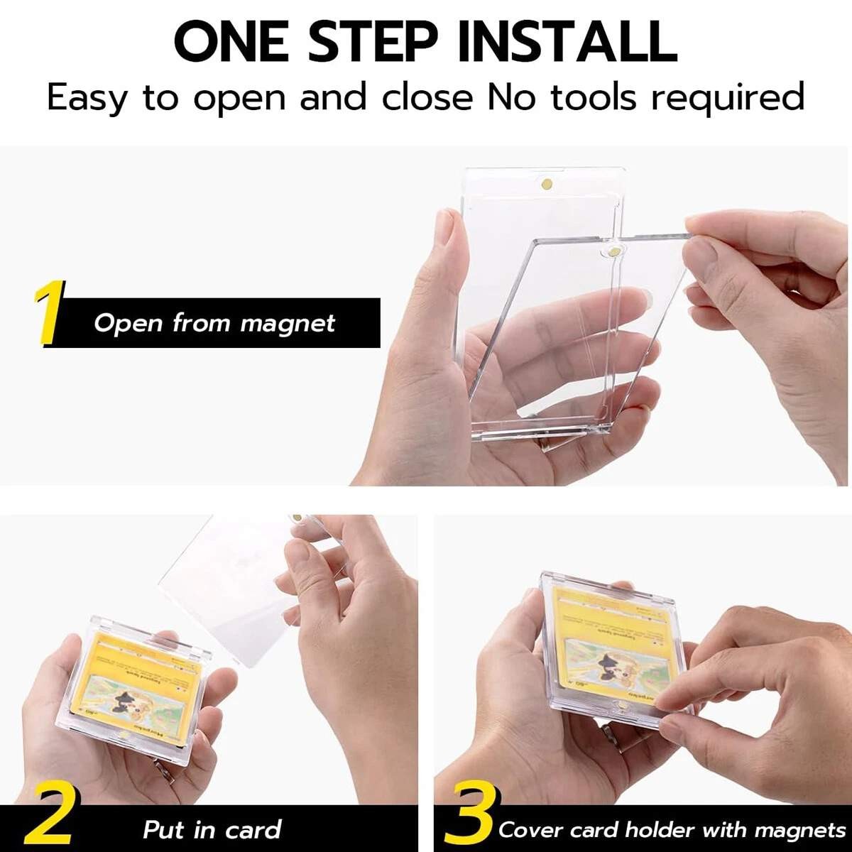 10/25/50/100/200/400/800 Pack Ultra-thin Magnetic One Touch Card Holder 35PT TCG
