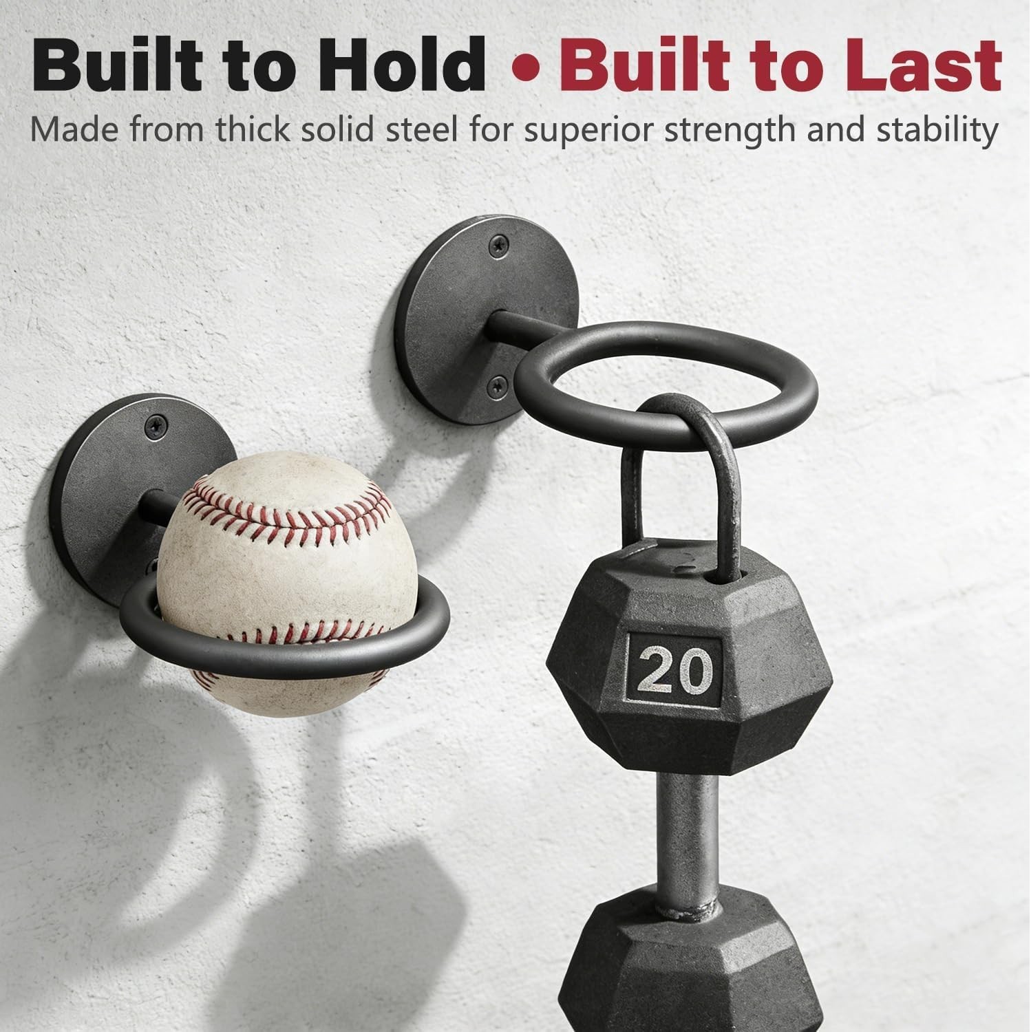 Rust Resistant 12-Slot Baseball Memorabilia Display Rack – Minimalist Wall Mount