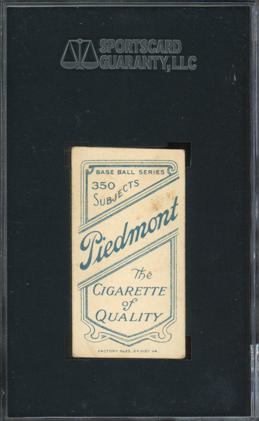 1909-11 T206 Kid Elberfeld Portrait Washington Senators Piedmont 350 SGC 4