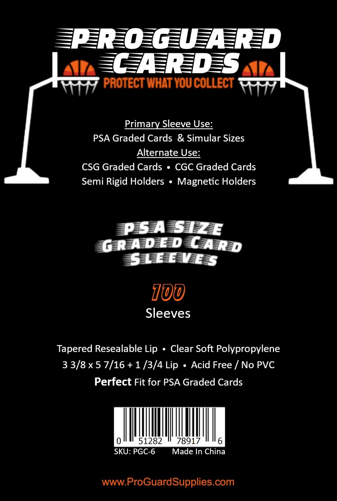 100 Perfect Fit PSA Graded Card Sleeves for PSA Slabs & More