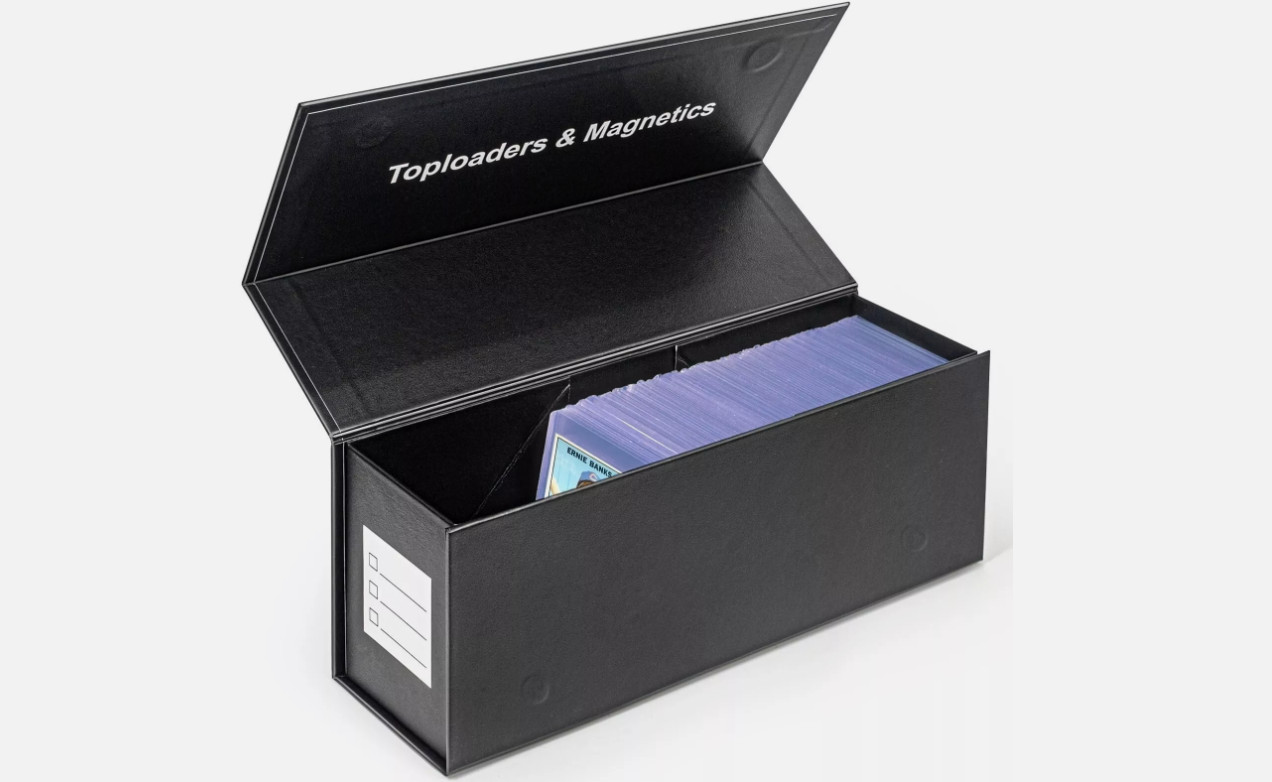 Top Loaders Storage Box for Trading Cards, Vertical Magnetic Closure Sports Card