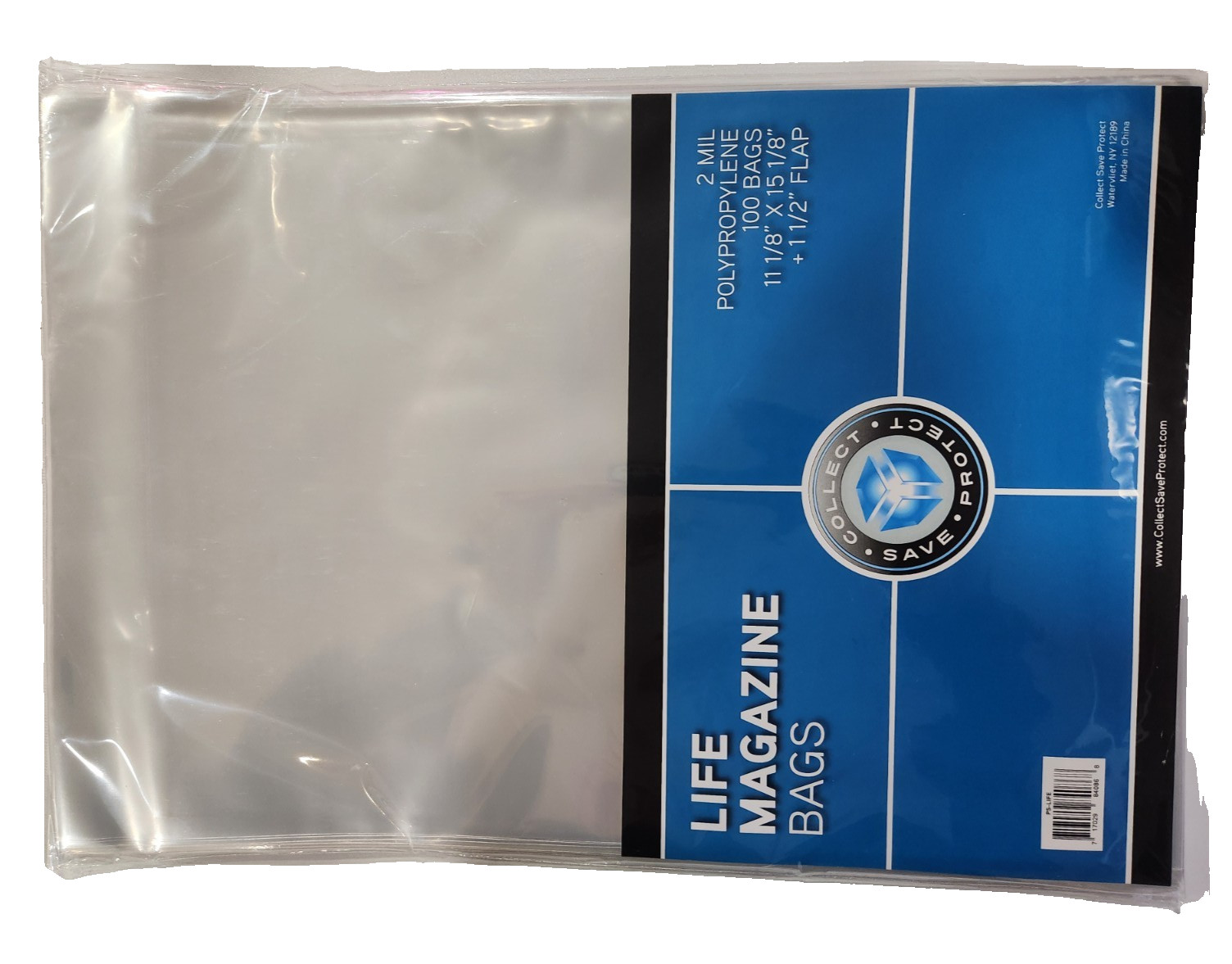 (100) CSP LIFE Magazine Bags 2 mil Protectors NIP 11 1/8″x15 1/8″ w/1 1/2″ flap
