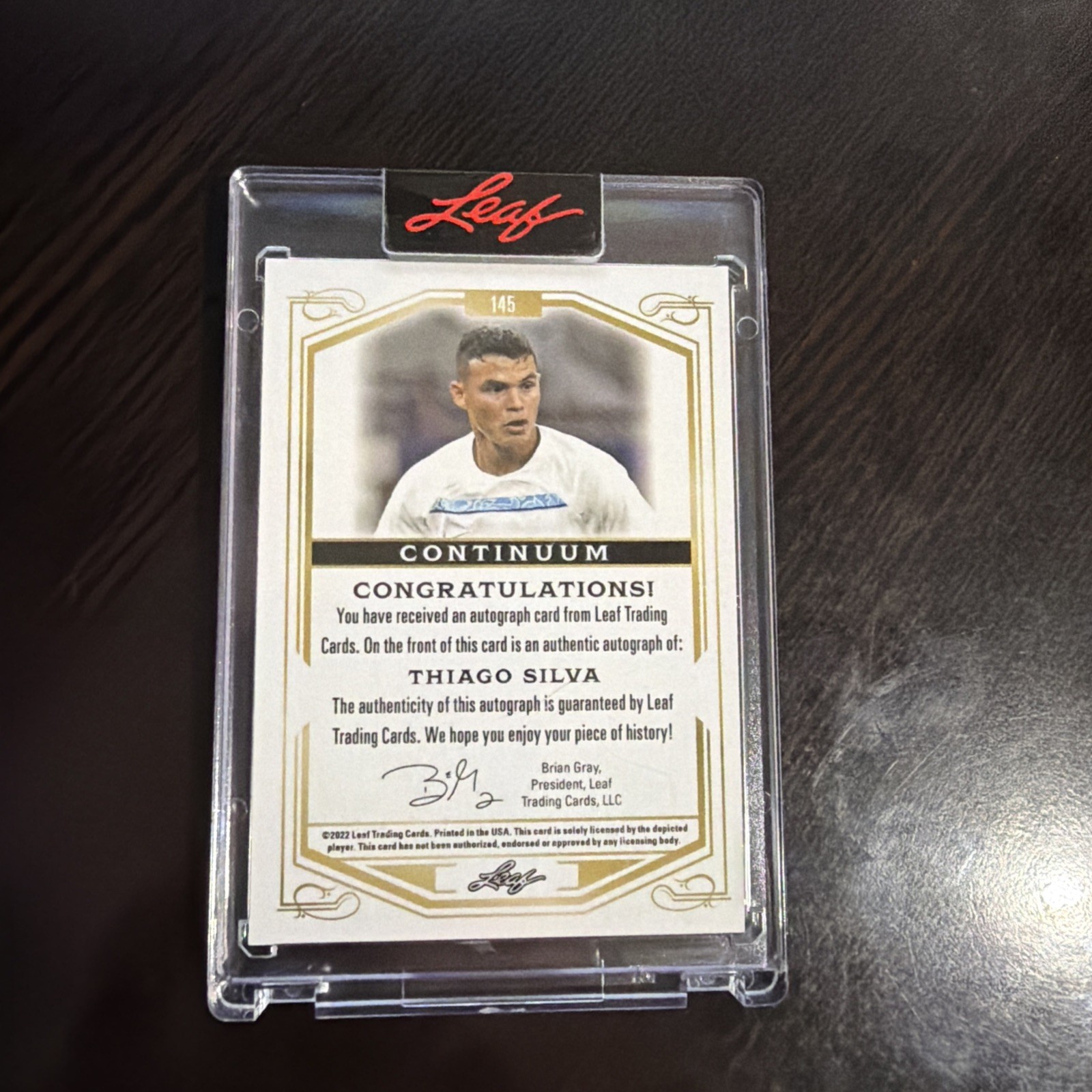 Thiago Silva Autograph Card – 2022 Leaf Continuum Auto 17/18