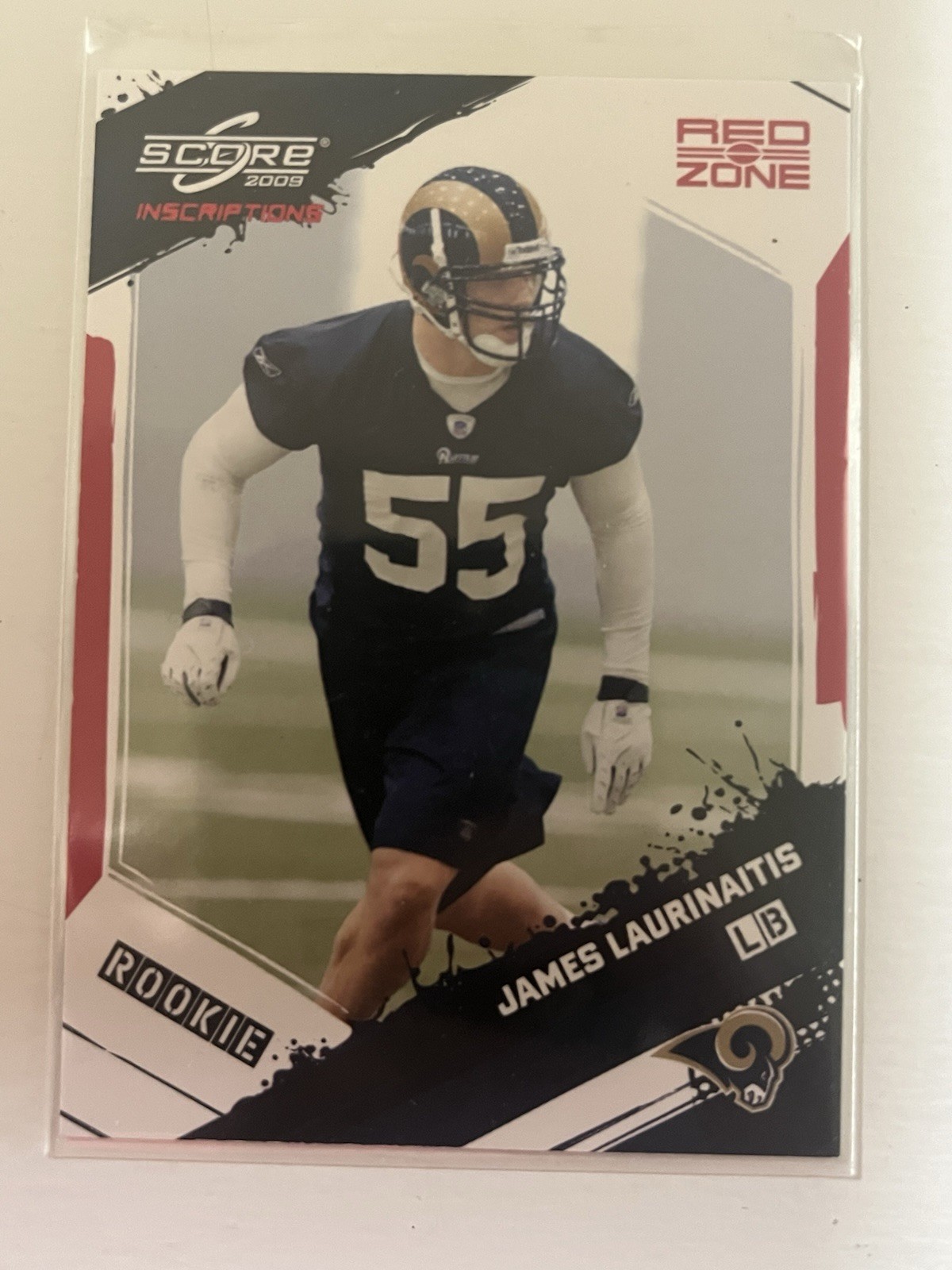 Donruss Score 2009 Inscriptions Red Zone #348 James Laurinaitis Rookie Rams /30