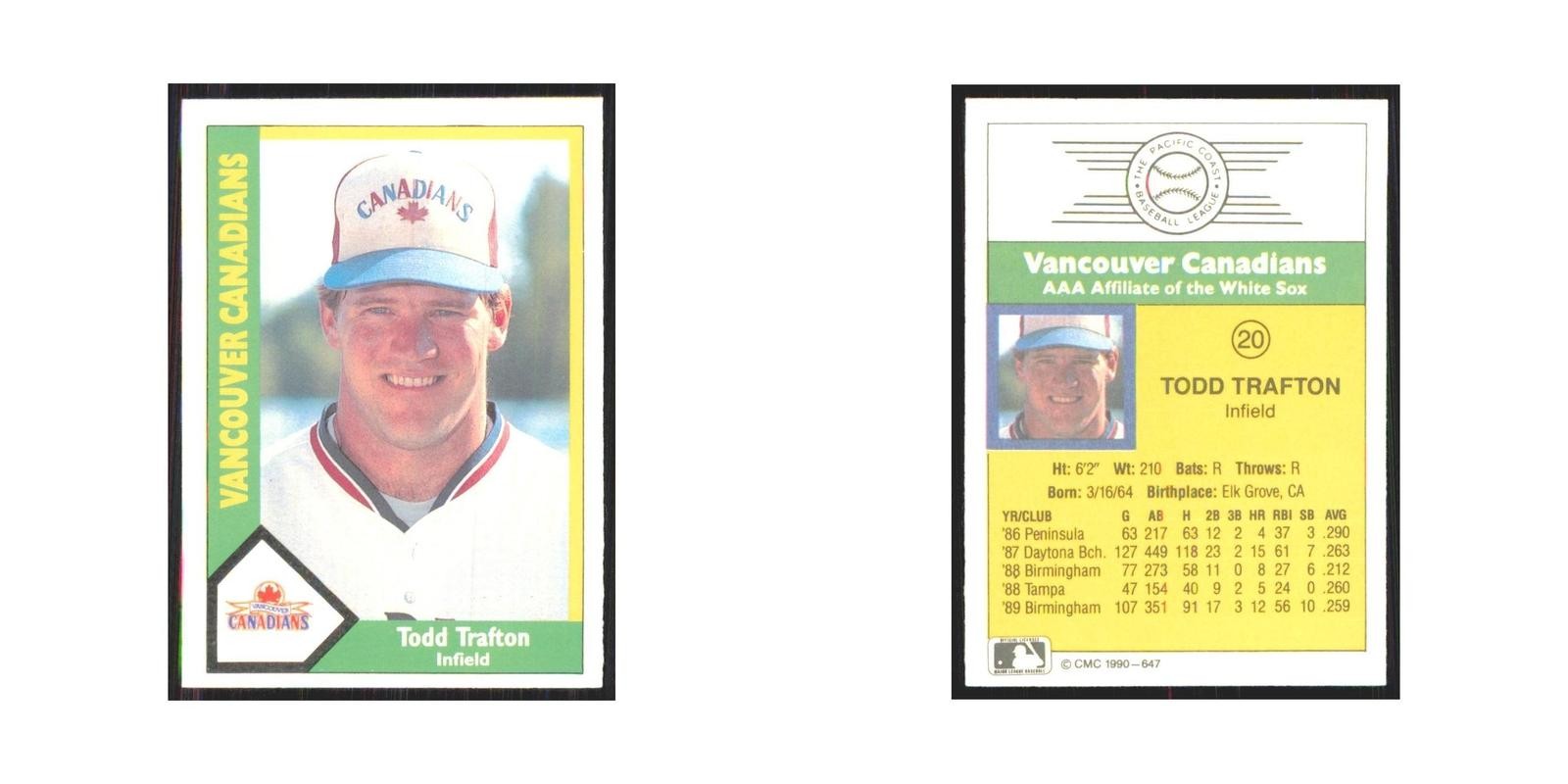 1990 CMC Minor League Todd Trafton Vancouver Canadians #647