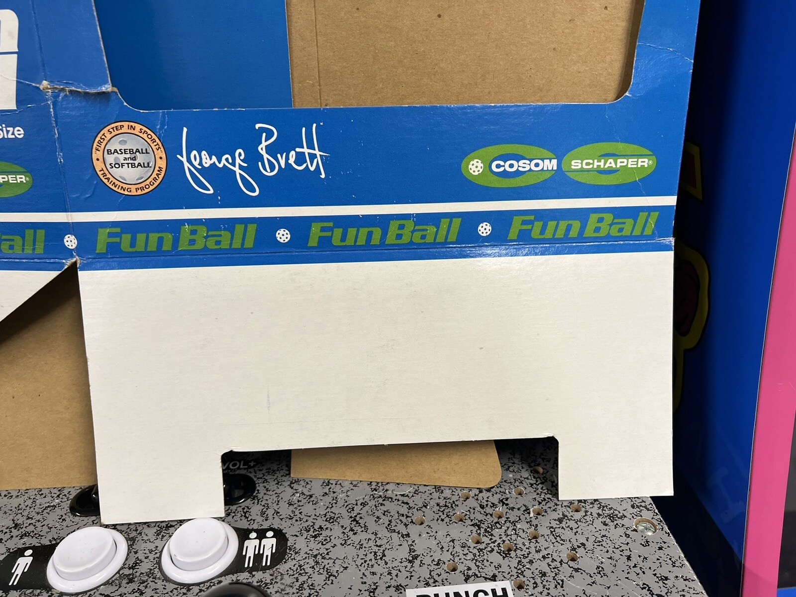 1983 George Brett Fun Ball Retail Box Display + Bat & Ball Set Cardboard Tag