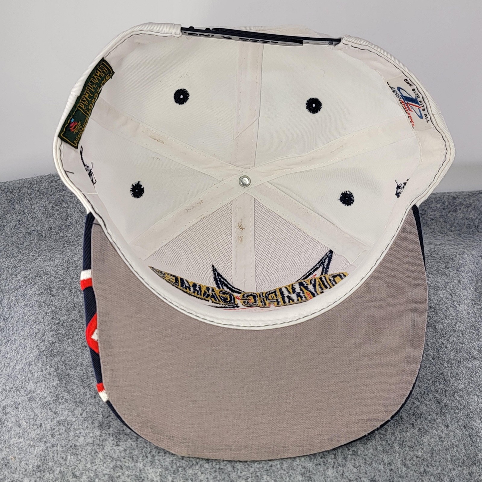 1996 Olympic Games Atlanta Logo Athletic Hat Cap Snapback One Size White Vintage