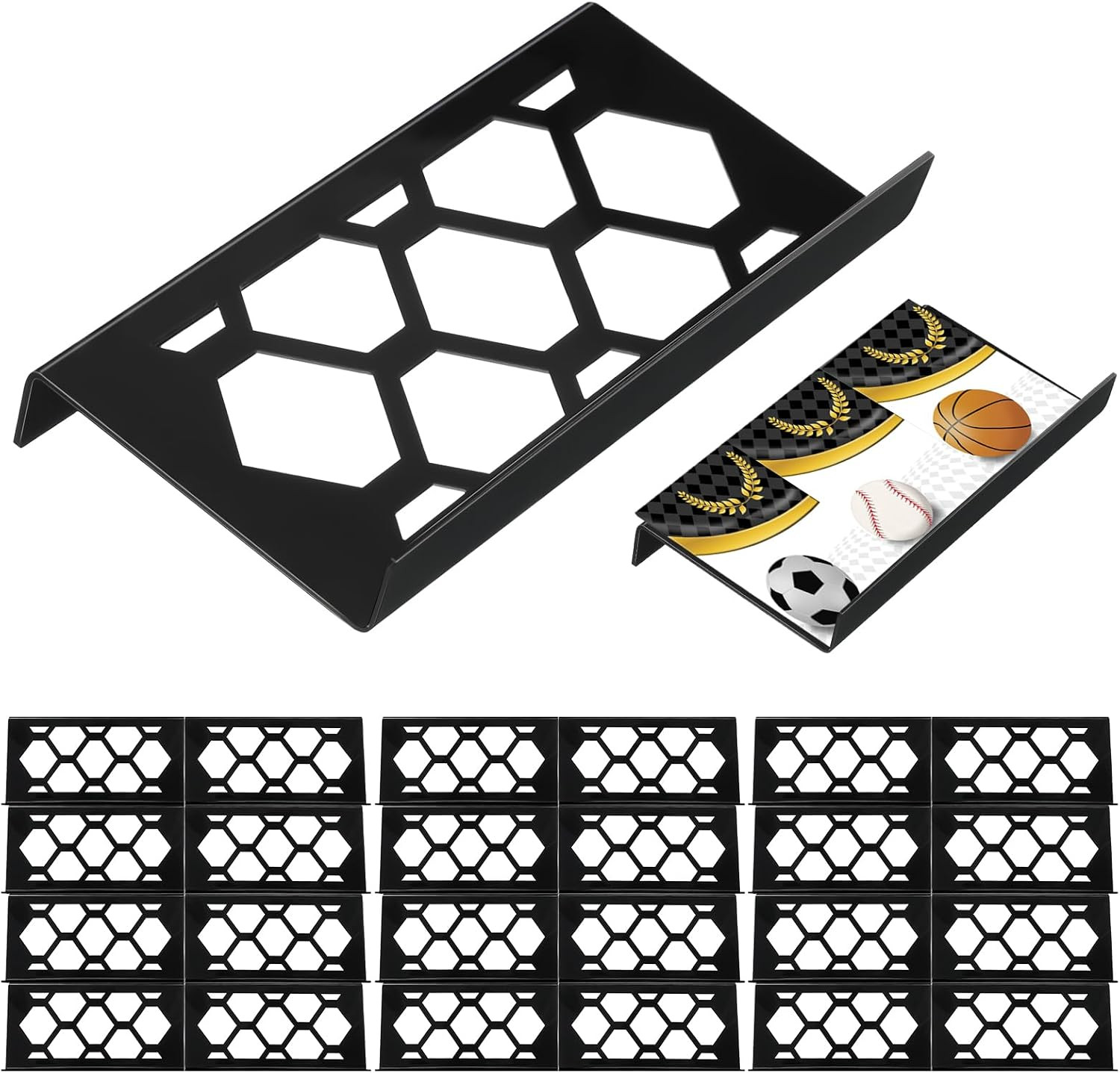 24 Pcs Trading Card Risers for Display Case Acrylic Modular Display Risers for C