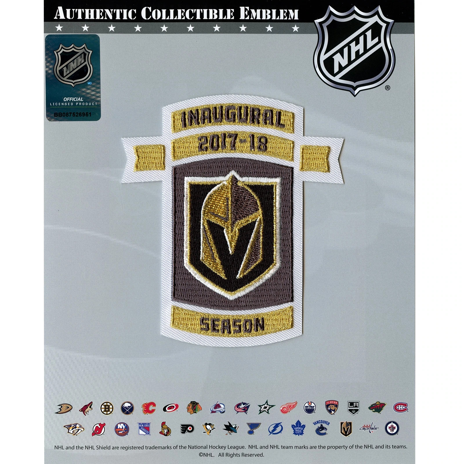 2017 Vegas Golden Knights Inaugural NHL Season Embroidered Jersey Patch