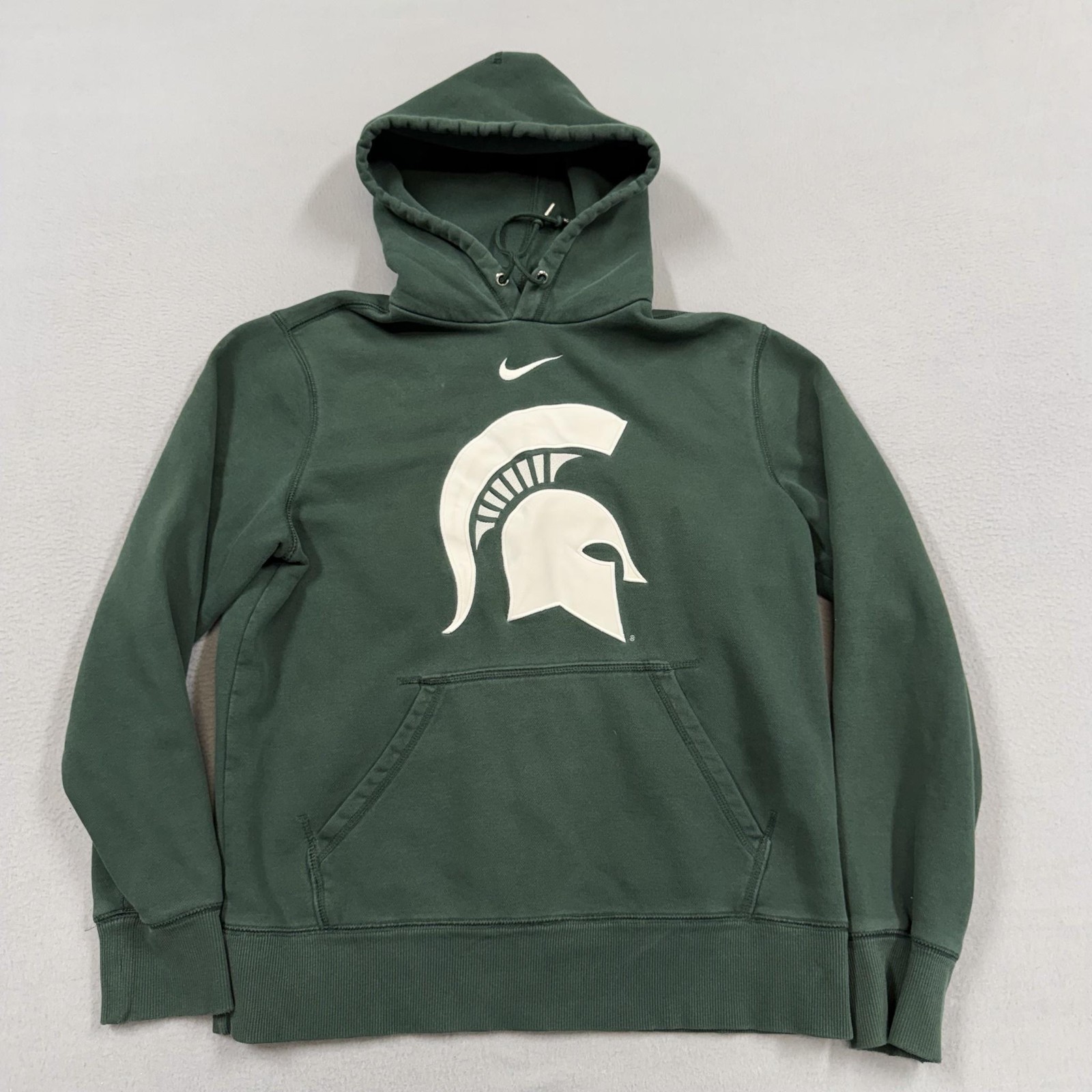 Michigan State Spartans Sweatshirt Mens Large Green Nike Center swoosh Hoodie