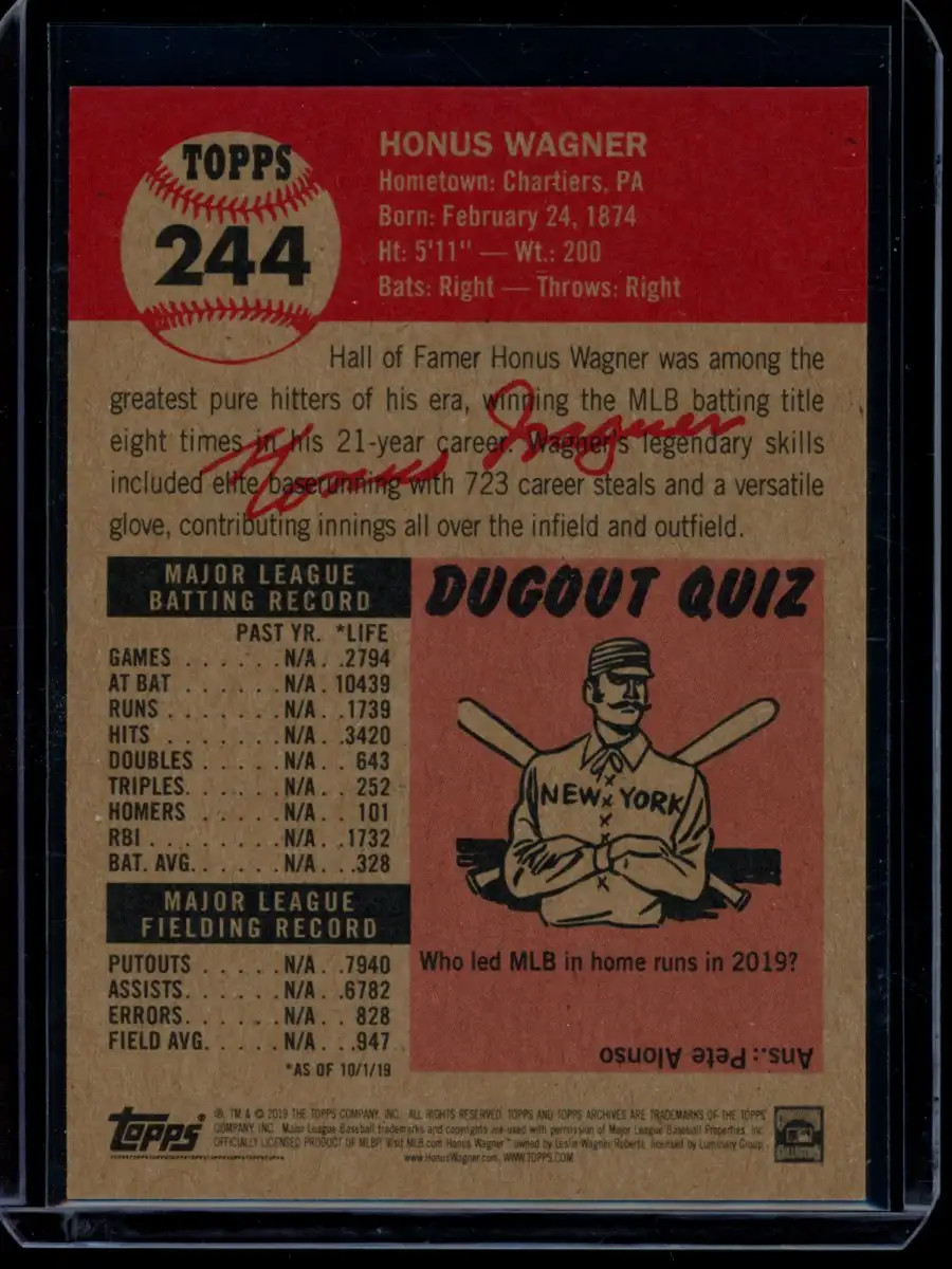 2019 Topps Living Set #244 Honus Wagner Card (Qty)