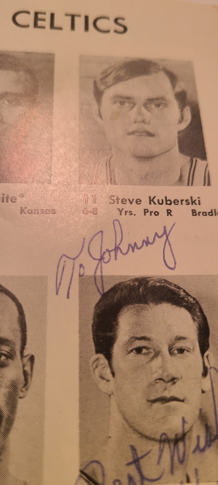 1969 Chicago Bulls Program Celtics John Havlicek DOUBLE SIGNED Auto Dick Motta