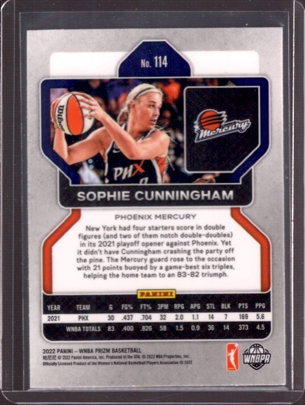 SOPHIE CUNNINGHAM 2022 Panini Prizm WNBA #114 Qty