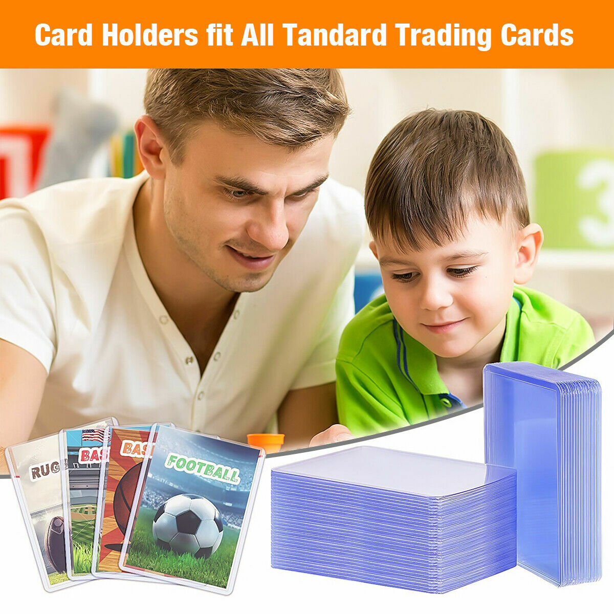 Clear Top loaders Card Sleeves Holders Hard Standard 3×4 25,50,100,200,500,1000