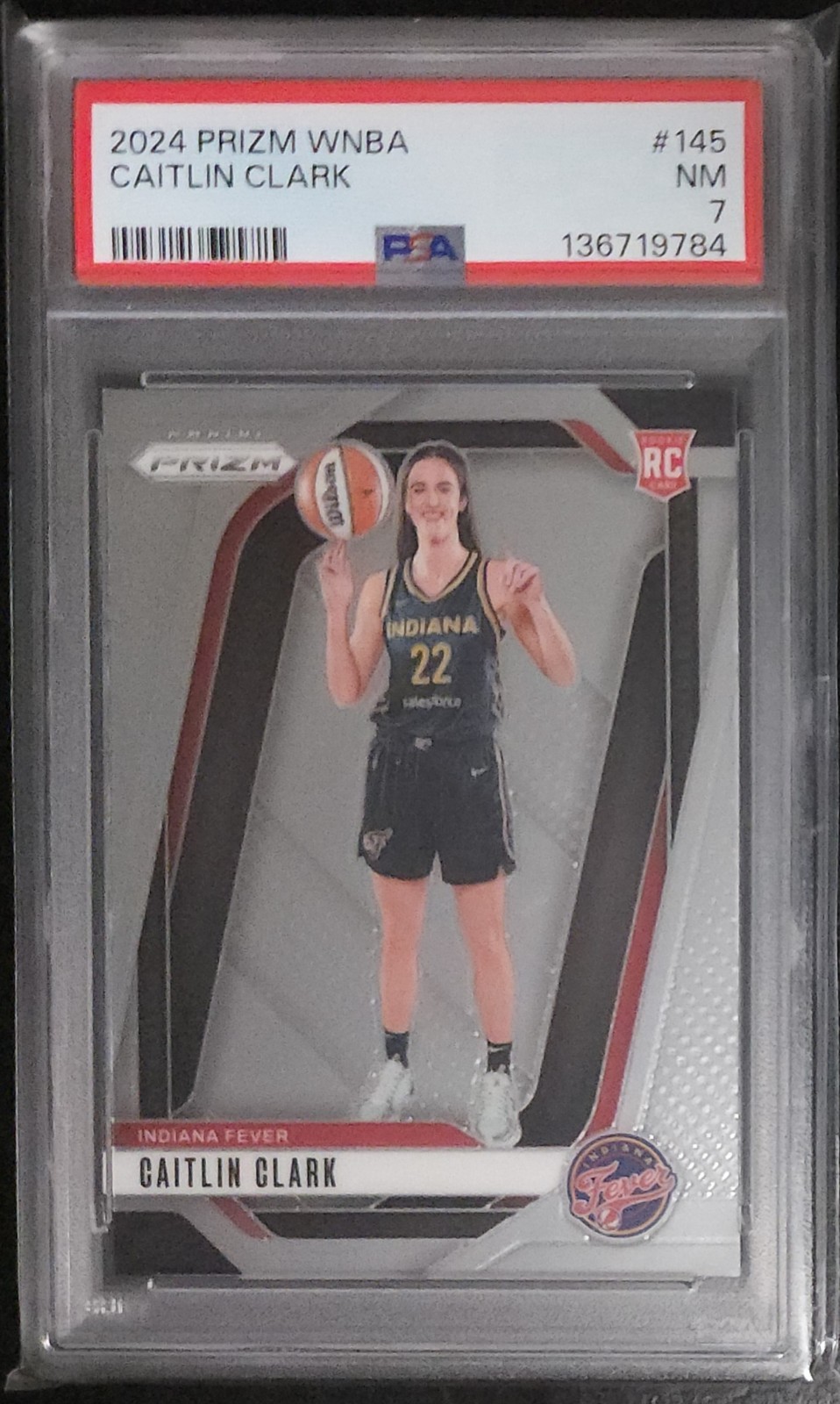 2024 WNBA Prizm – Caitlin Clark RC, Indiana Fever PSA 7