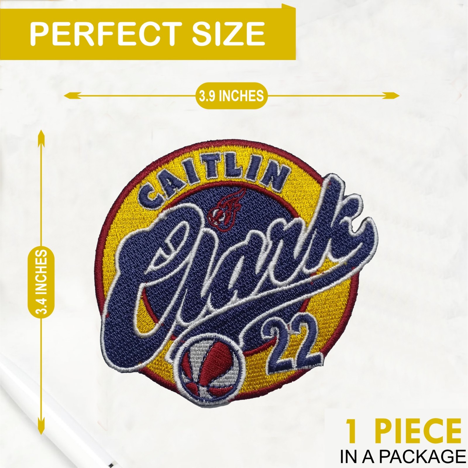Caitlin Clark 22 Indiana Fever WNBA Team Logo Iron On Patch-Sew Patch-Embroidery