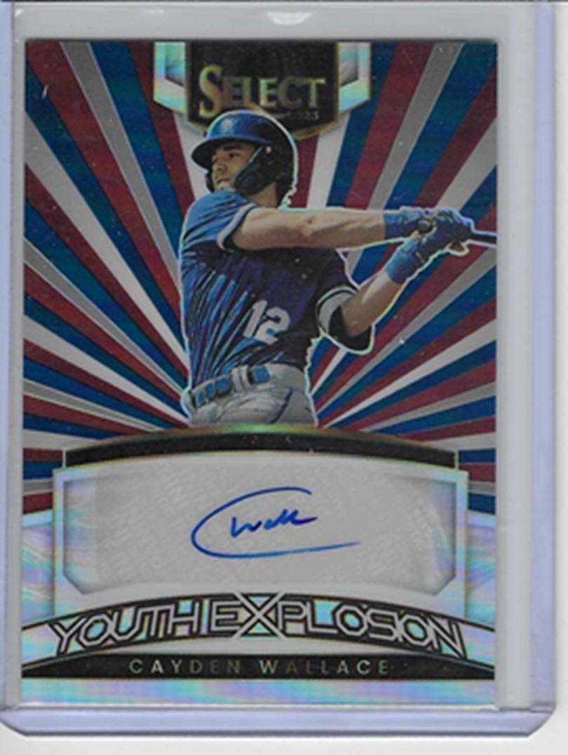 Cayden Wallace AUTO 30/49 2023 Panini Select Youth Explosion #YES-CW KC Royals