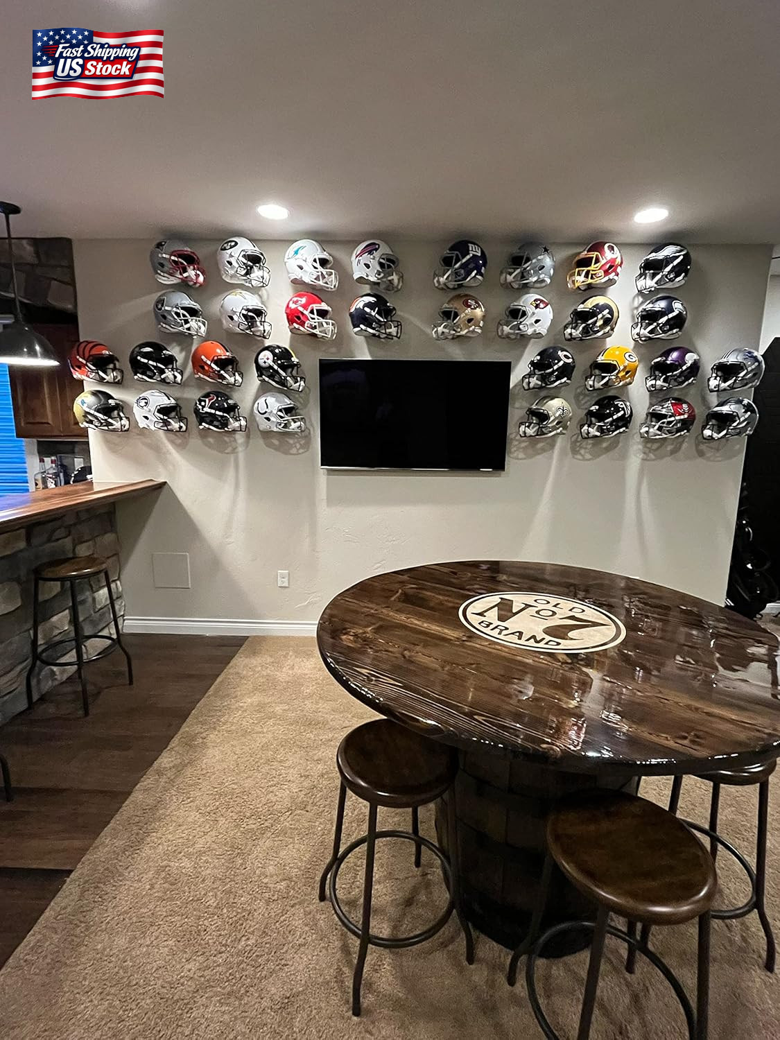 Hidden Floating Football Helmet Wall Mount Display Case Floating Hover Sports Me