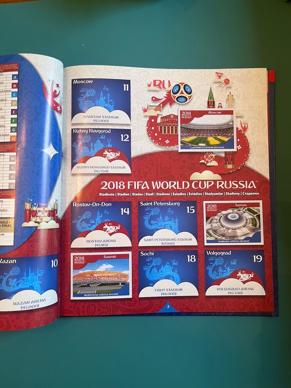 2018 PANINI FIFA WORLD CUP RUSSIA HARDCOVER ALBUM ~ 10% COMPLETE