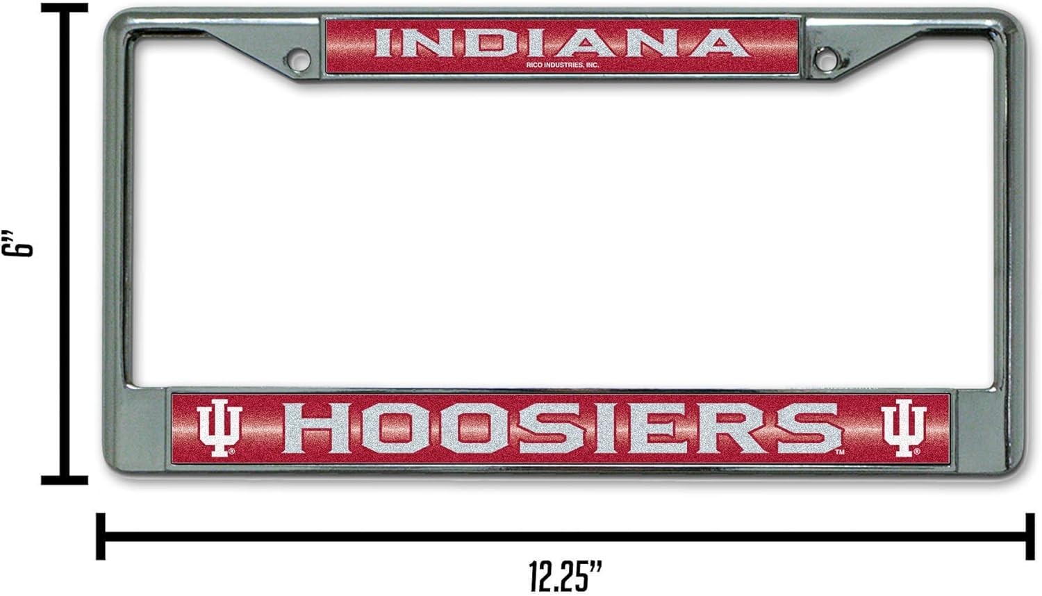 Indiana Hoosiers Chrome License Plate Holder – 6″x12″ Size