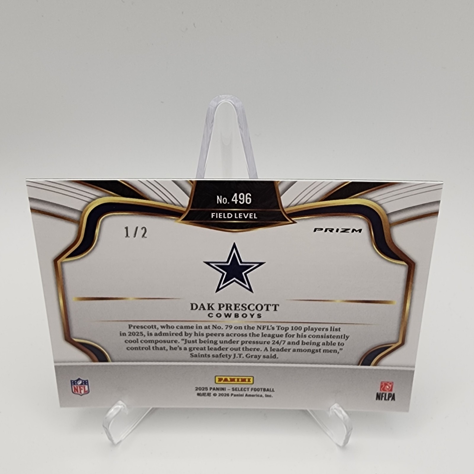 2025 Panini Select Rare Field Level Dak Prescott Snakeskin 1/2 1st On Print!